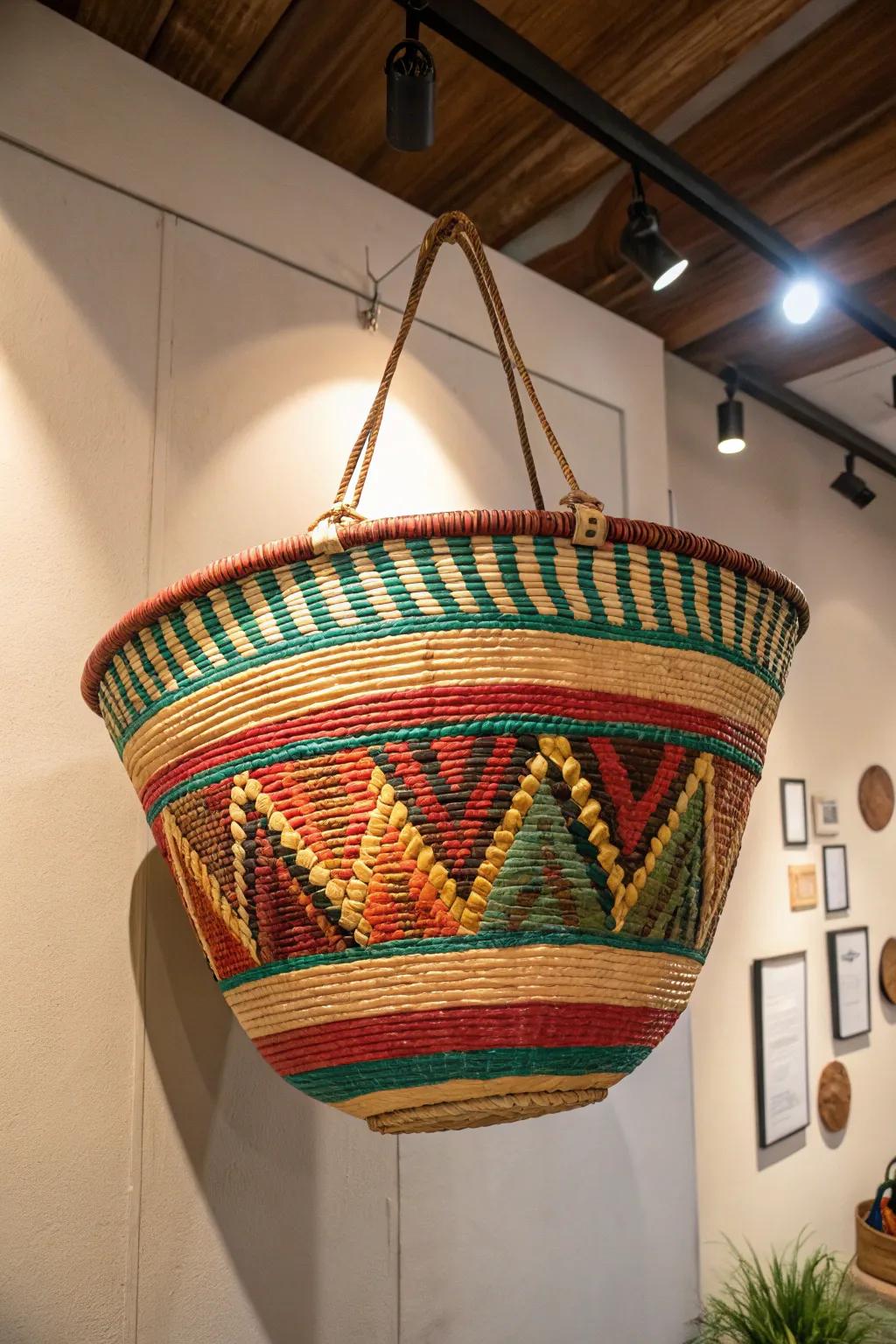 An individual statement basket can be a striking focal point.