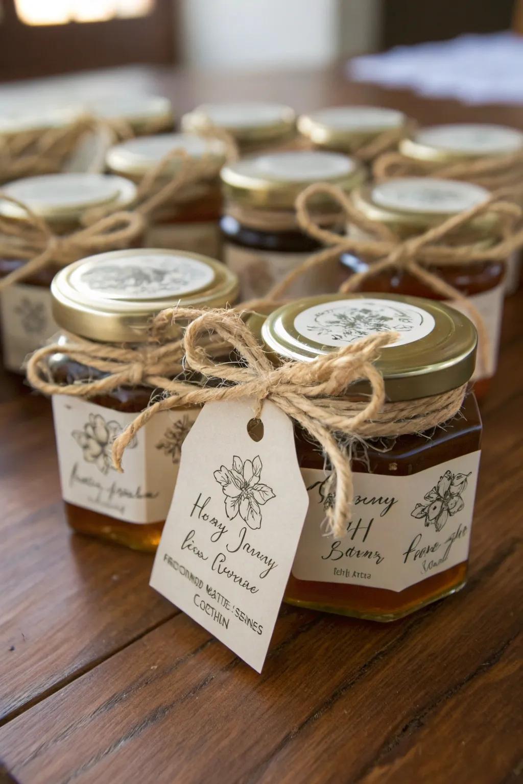 Edible honey vessels as a sweet and considerate wedding present