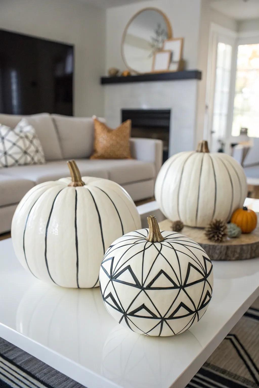 Audacious ebony and ivory designs for a modern impression.