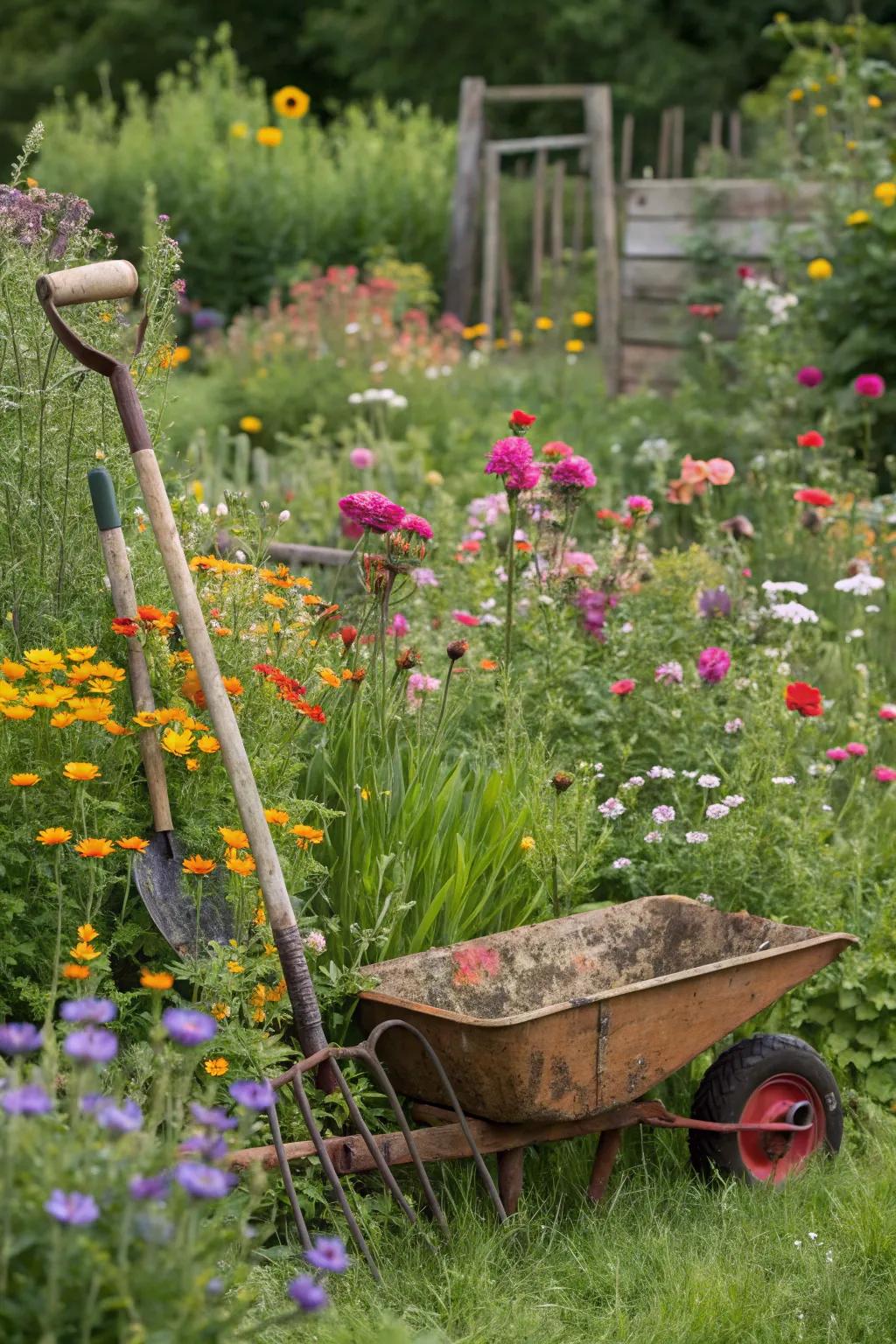 Where DIY decor encounters the splendor of wildflowers, culminating in a harmonious synthesis.