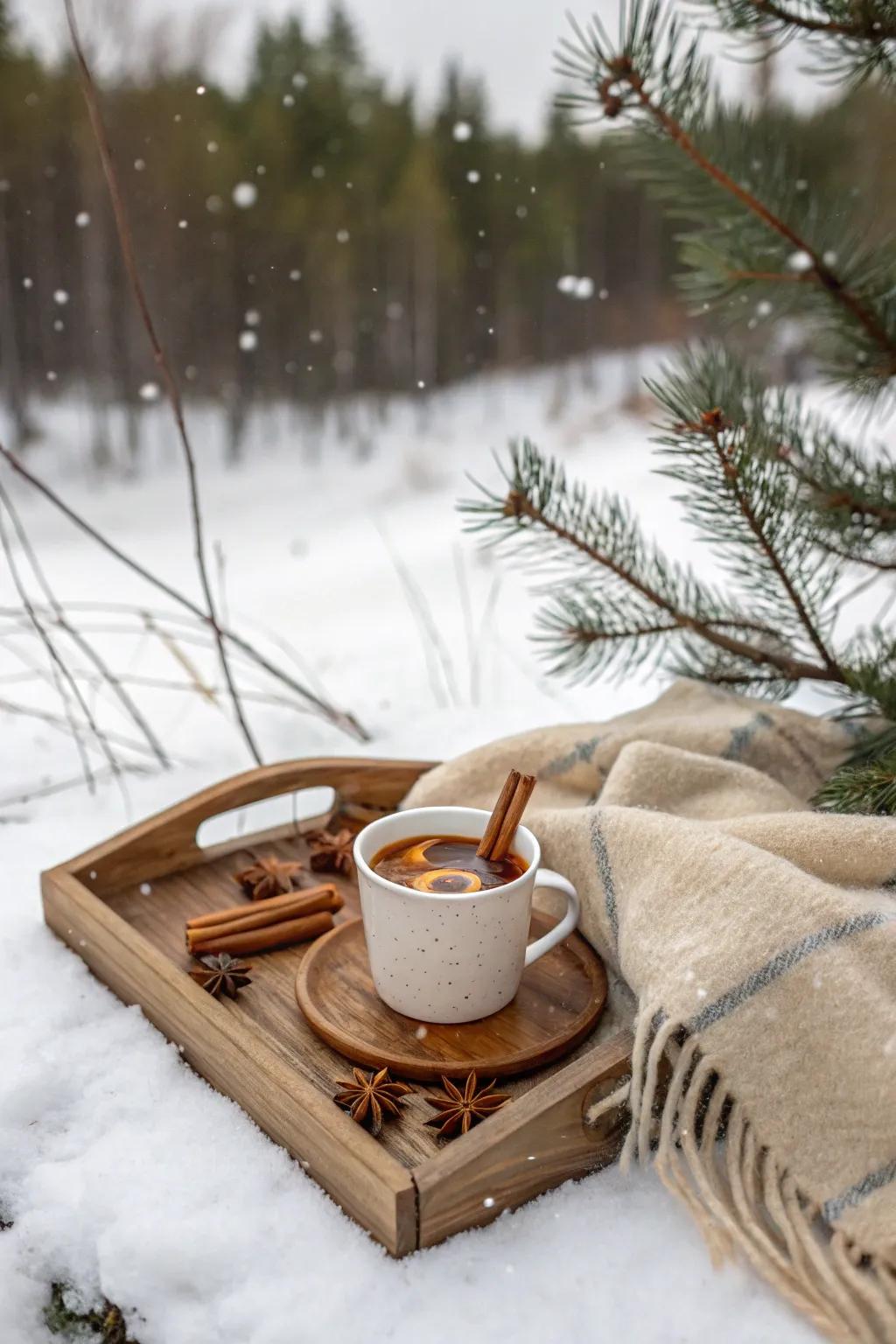 Warm spiced cider is a festive picnic delight.