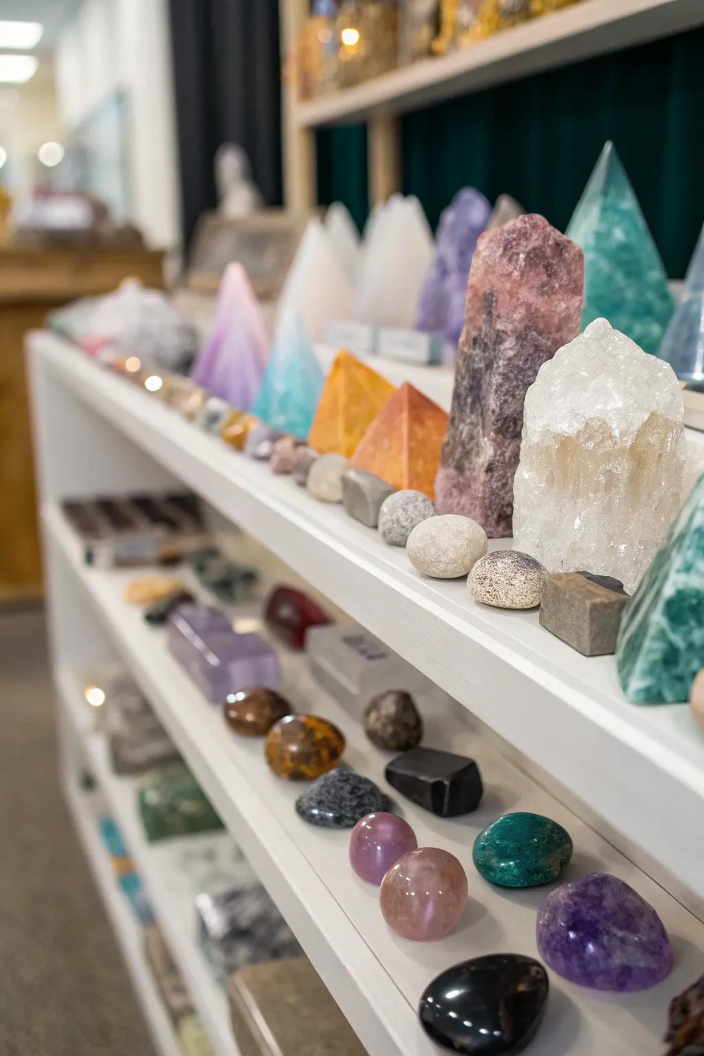 Crystals and gemstones contribute both splendor and mystical energy to your setting.