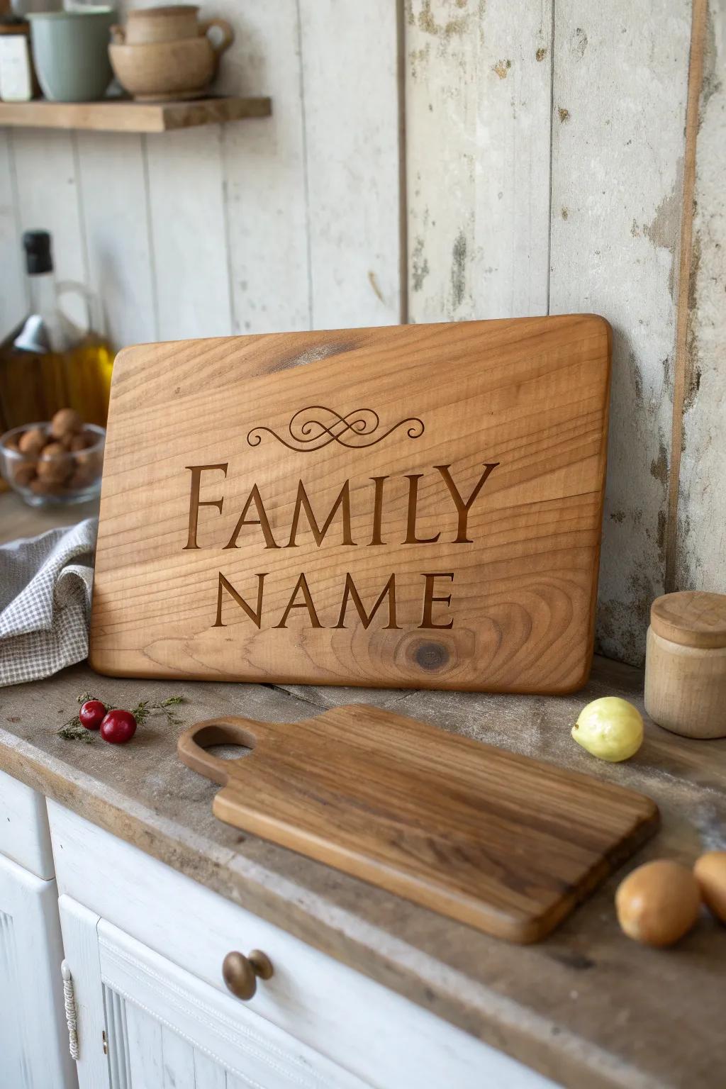 A bespoke food prep board that adds charm to your cooking experiences.