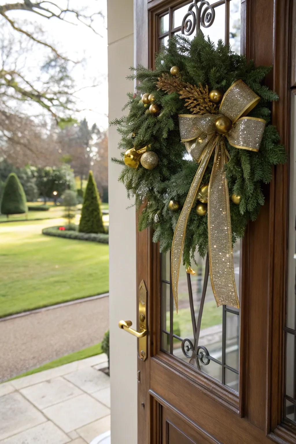 A wreath radiating lavishness and sophistication.
