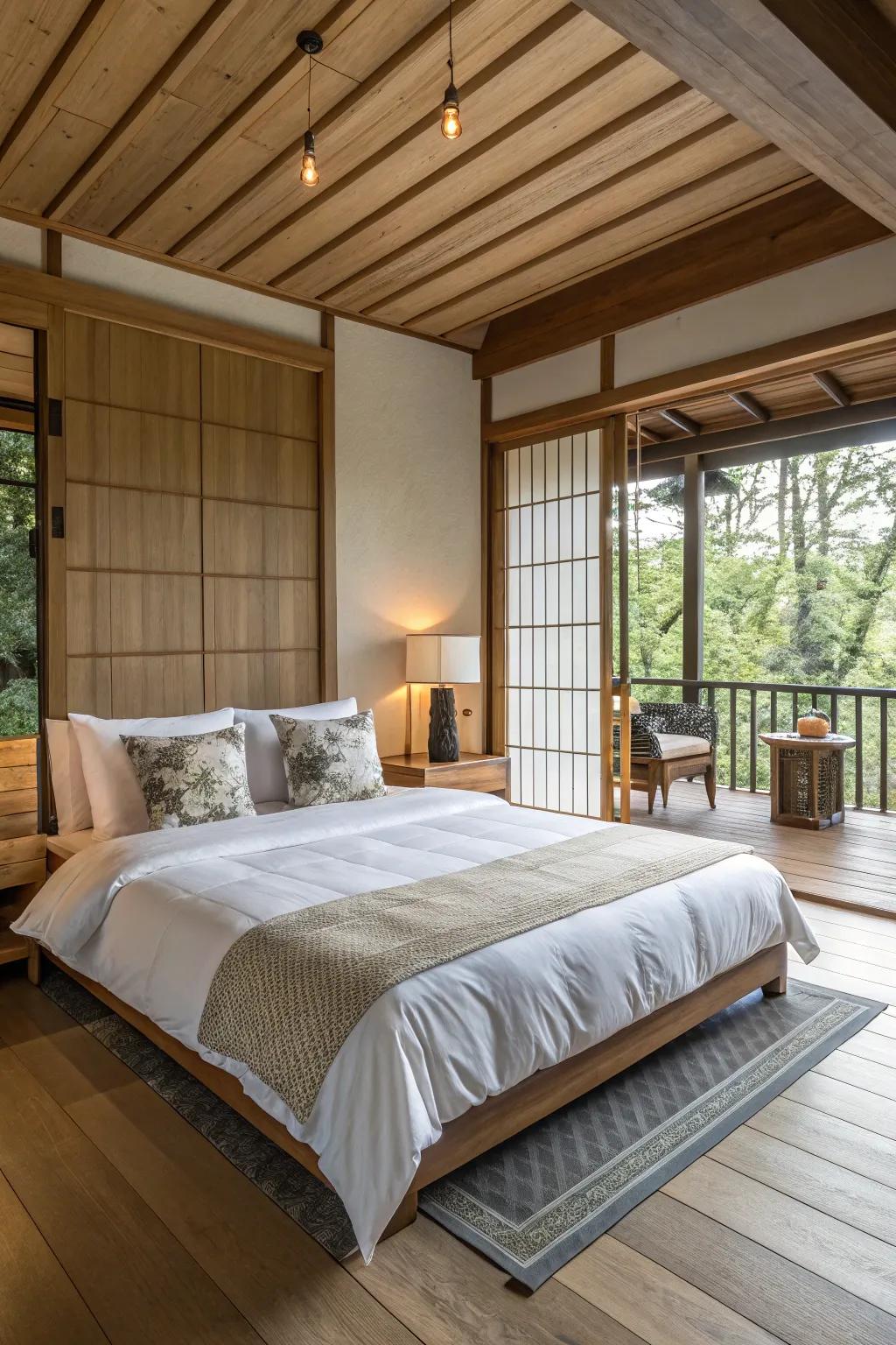 Elegant bedding makes way for restful sleep and relaxation.