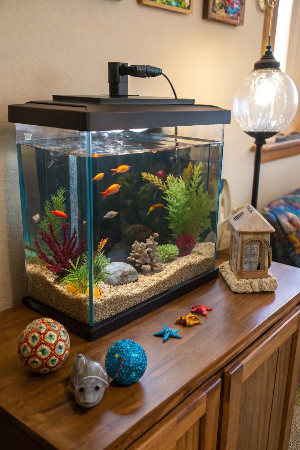 Bespoke decor imparts a uniquely personal identity to your aquarium.