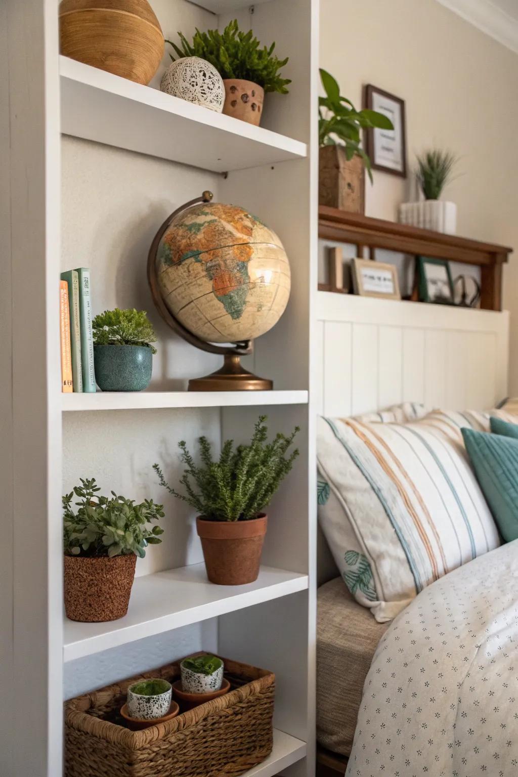 Ornamental accents add a distinctive personal impression to the room