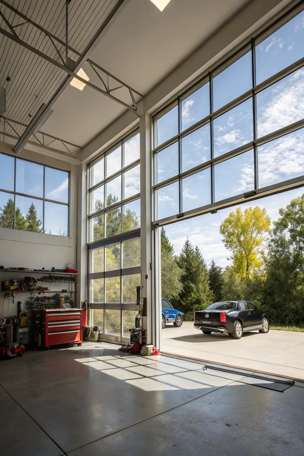 Sunlight makes your garage feel warm and inviting.
