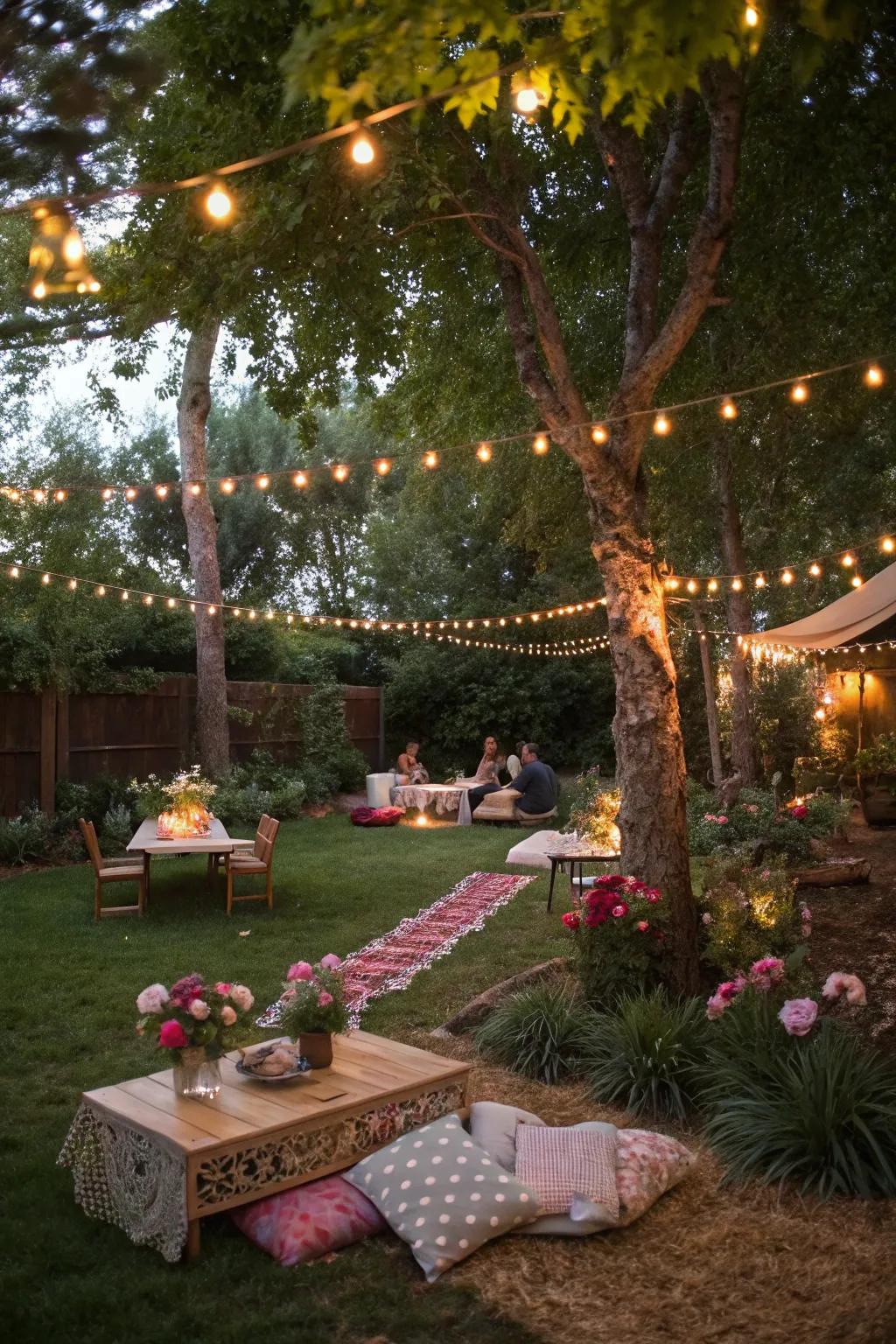 Charming Open-Air Arrangement: A Magical Garden Get-Together