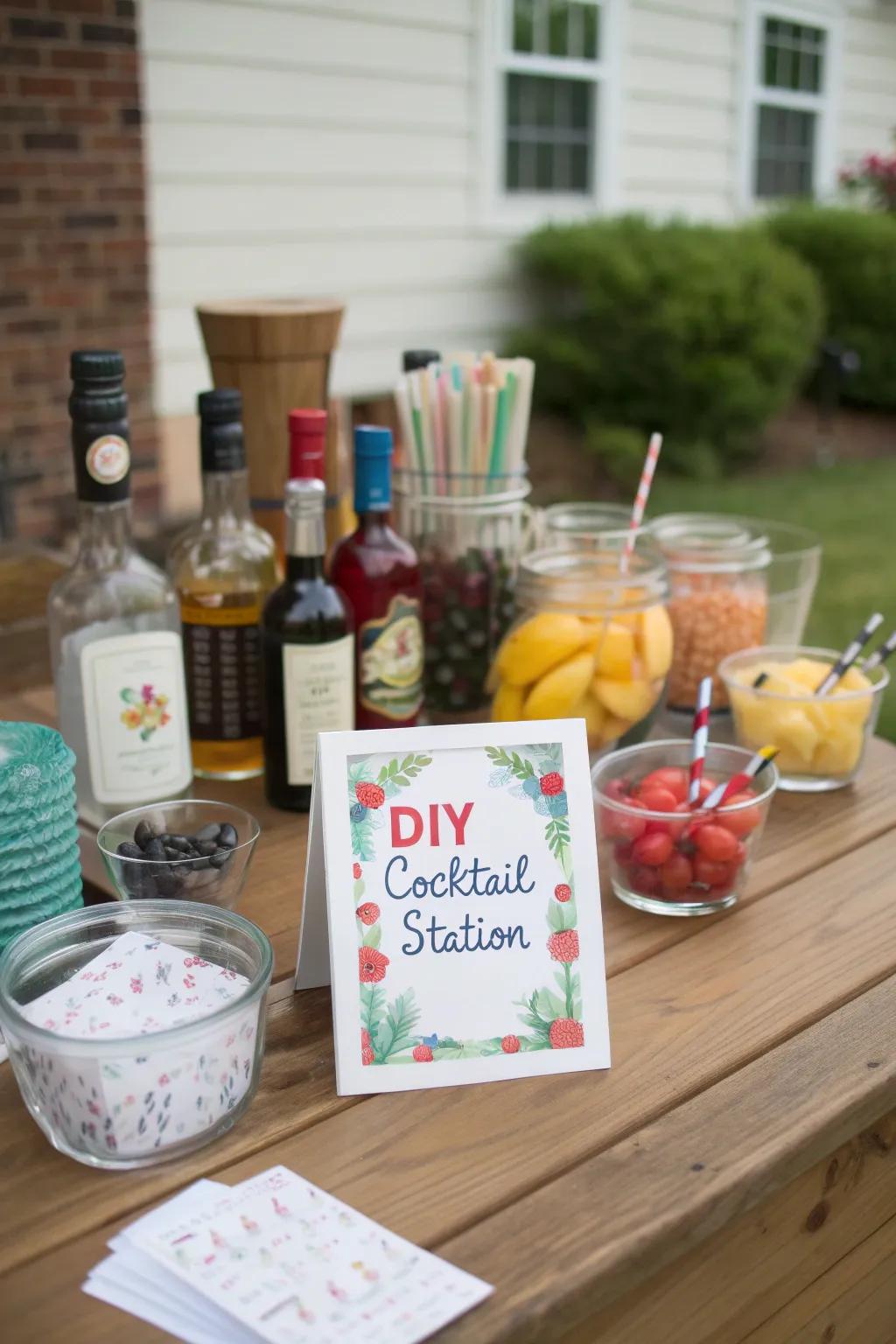 Mix up the merriment with a bespoke cocktail station at your gathering.
