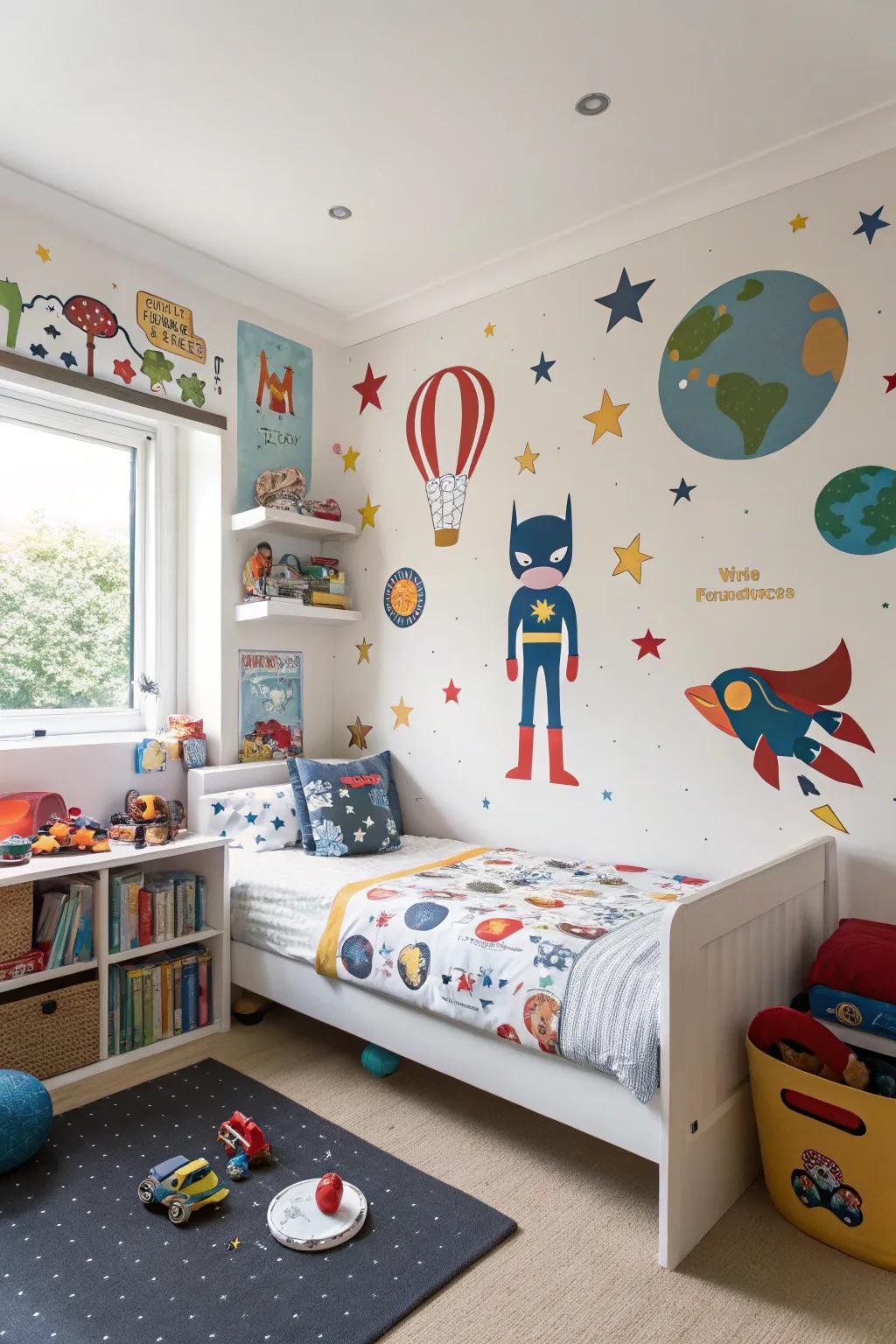 Enchanting wall stickers add magic and personalization.