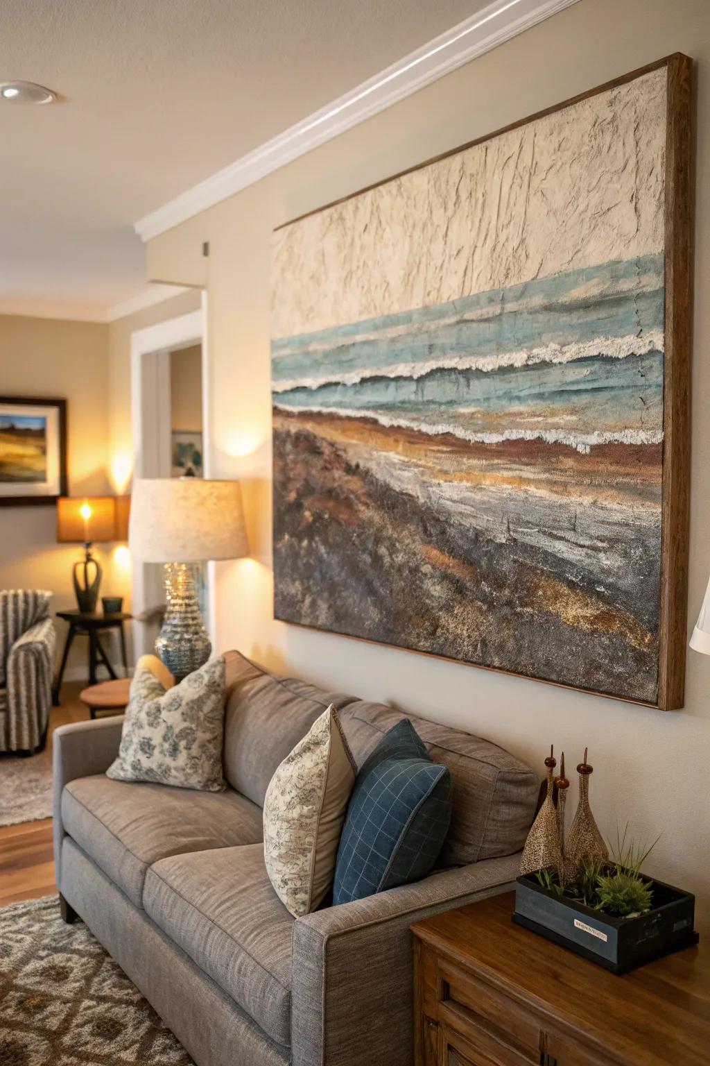 Textured techniques add uniqueness and depth to this space.
