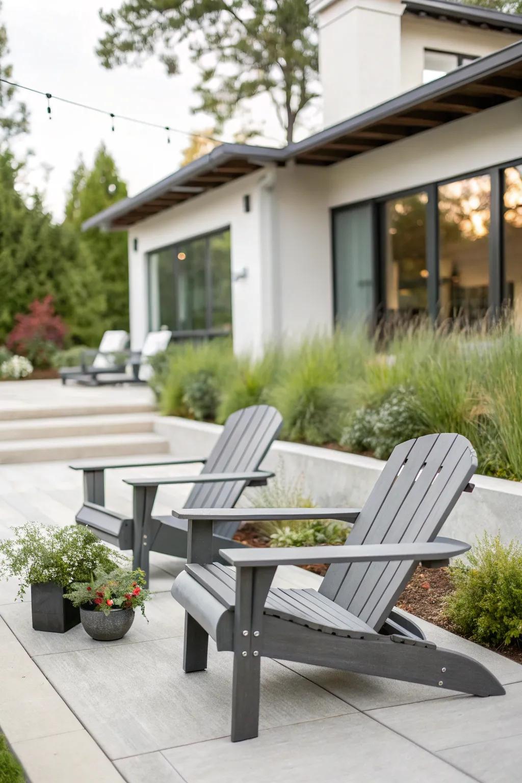 Advanced grey chairs for a modern touch.