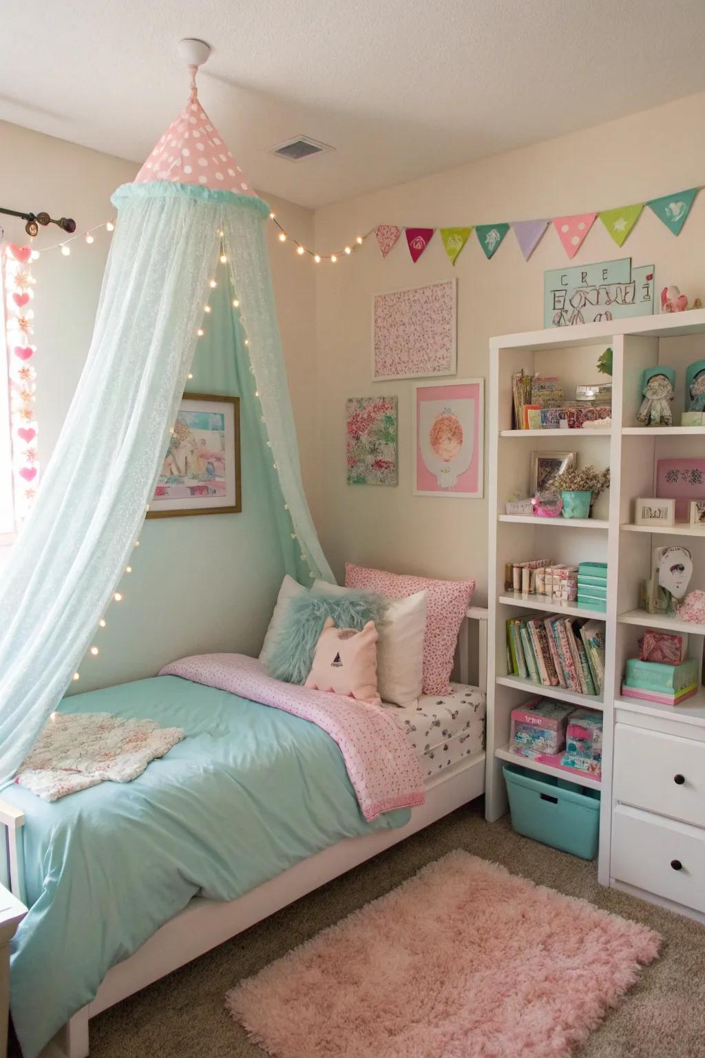 A soft tone color palette establishing a soothing environment.