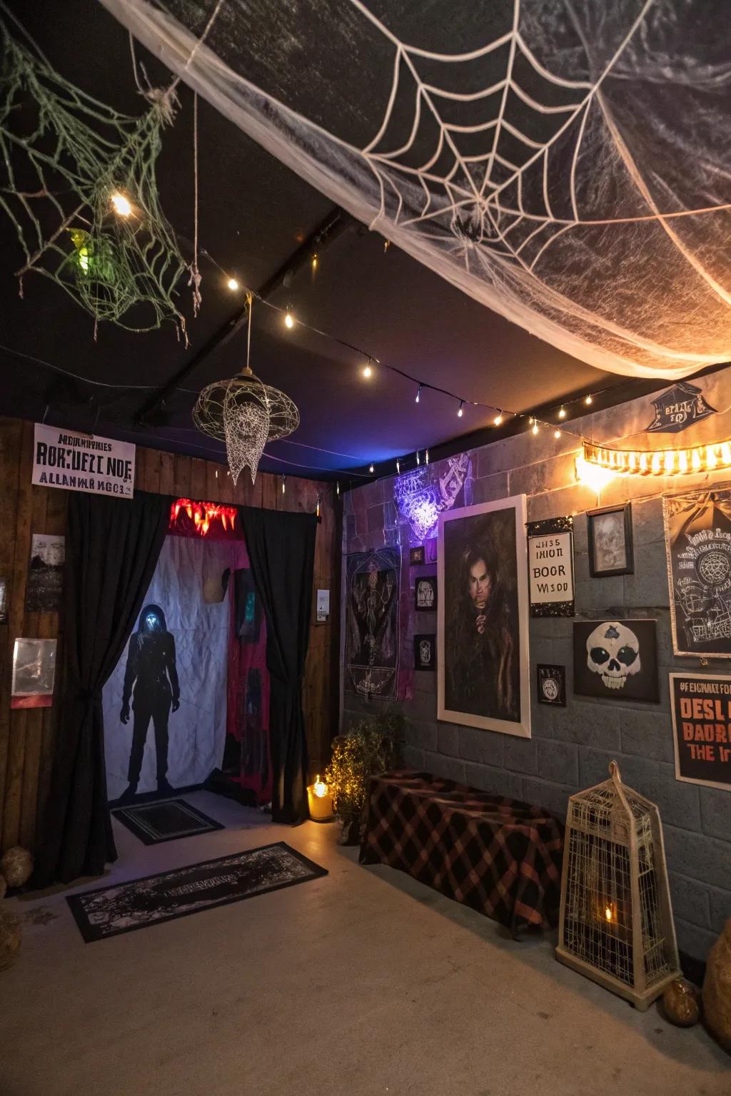 A room changed for a self-made eerie walk-through experience.