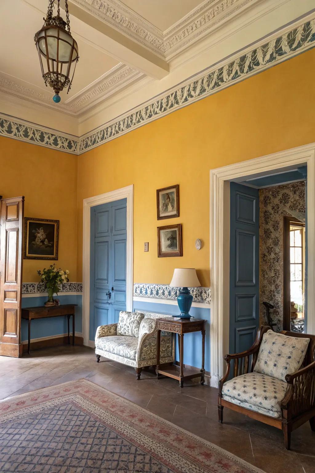 Colonial hues impart a classic touch to a living space.