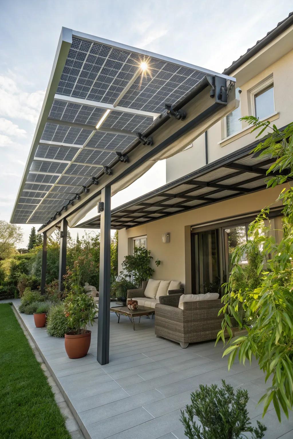 Embrace sustainability with a solar-powered covering.