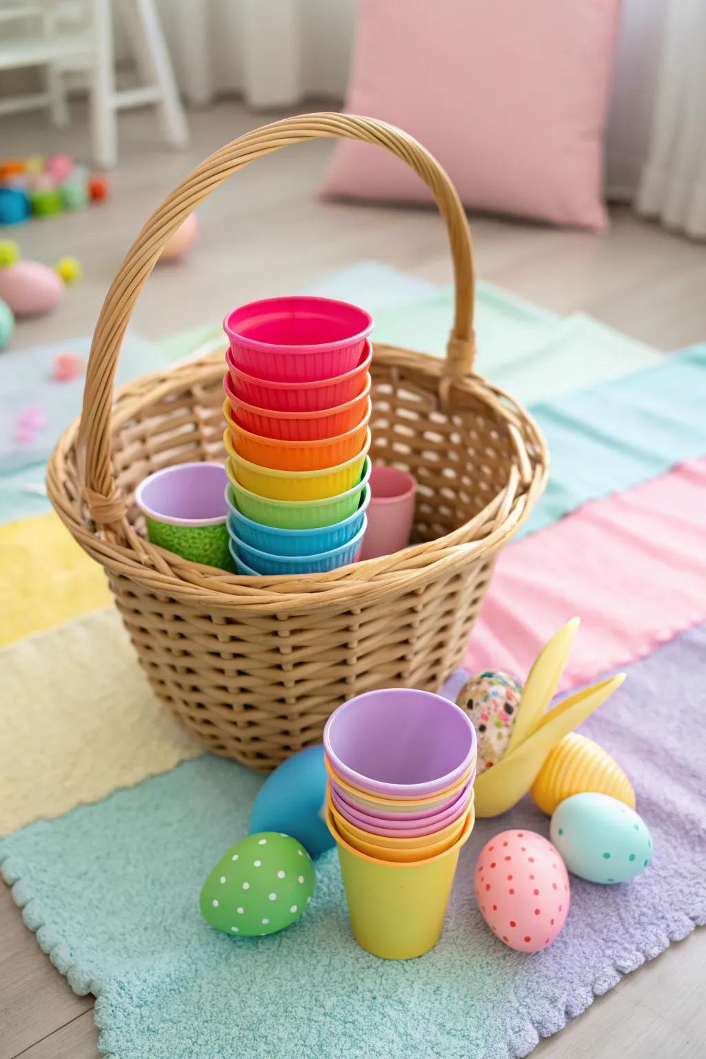 Stackable mugs that charm and educate young minds.