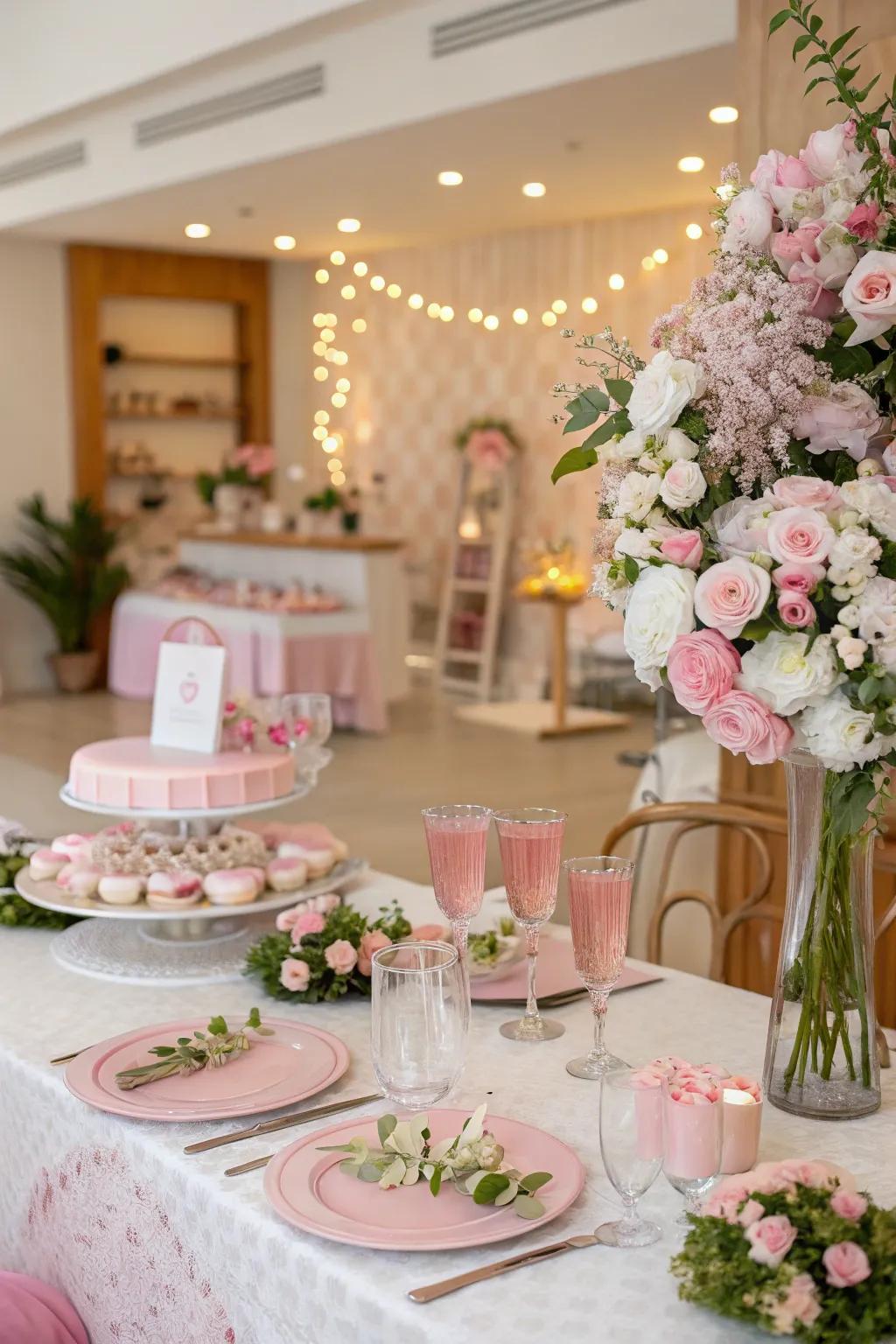 Floral decorations infuse elegance and charm.
