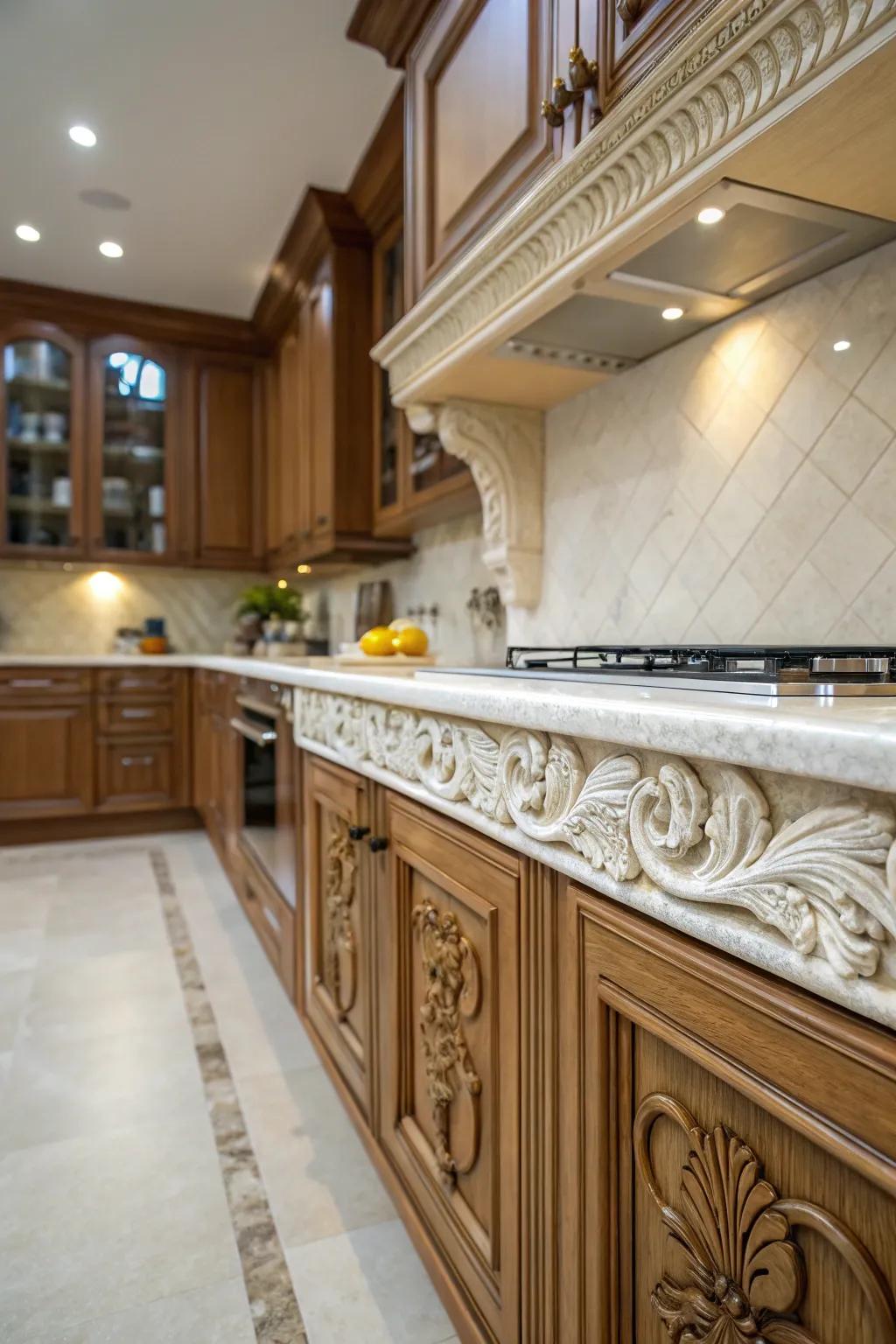 Sophisticated information with ornamental molding.