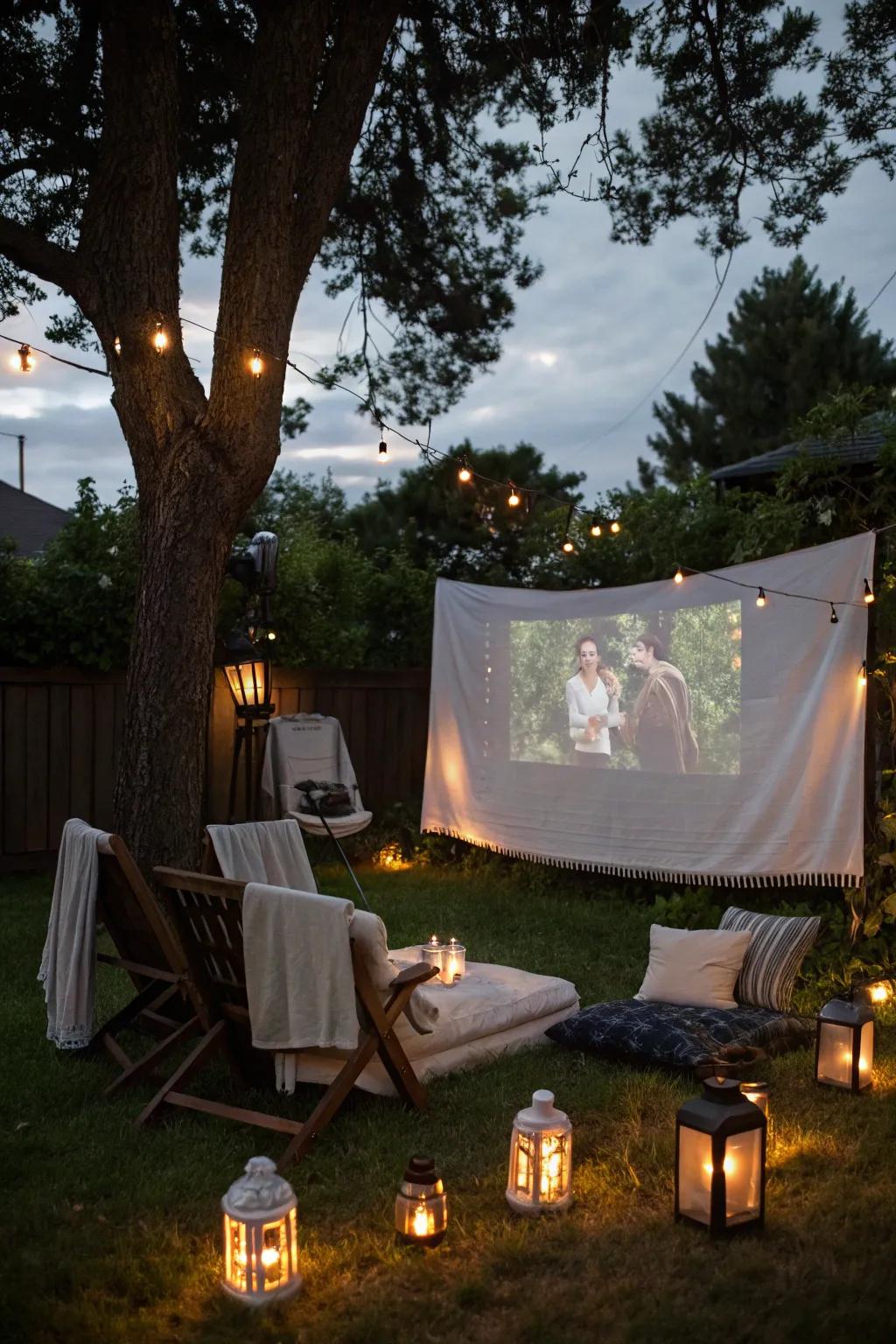 Lamps craft a cozy and inviting atmosphere for your film night.