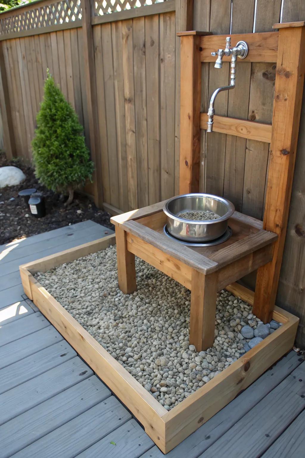 Elevate your backyard with a stylish dog washing station that combines form and function.