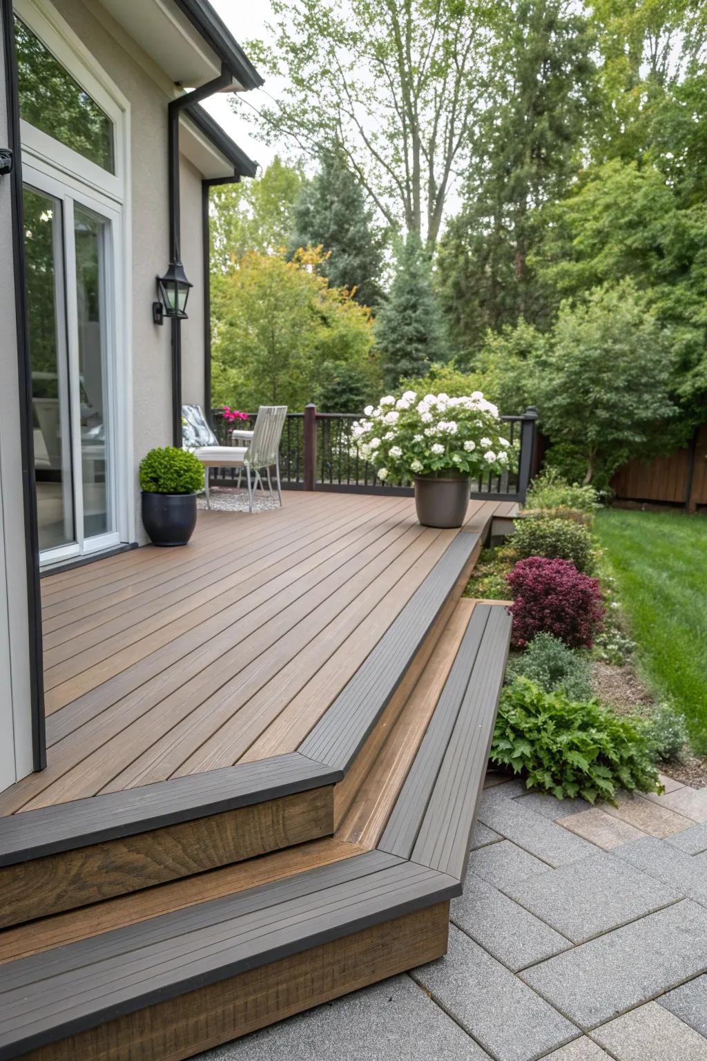 Combine wood and composite for a durable and fashionable deck.