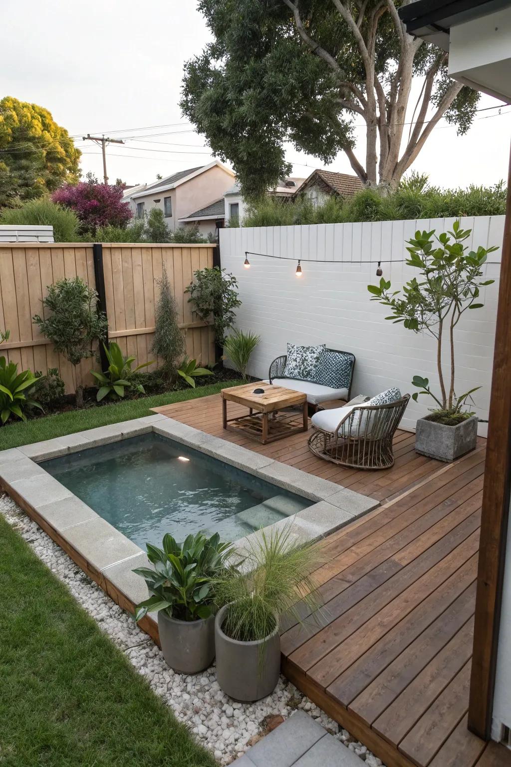 A dipping pool is ideal for compact gardens.