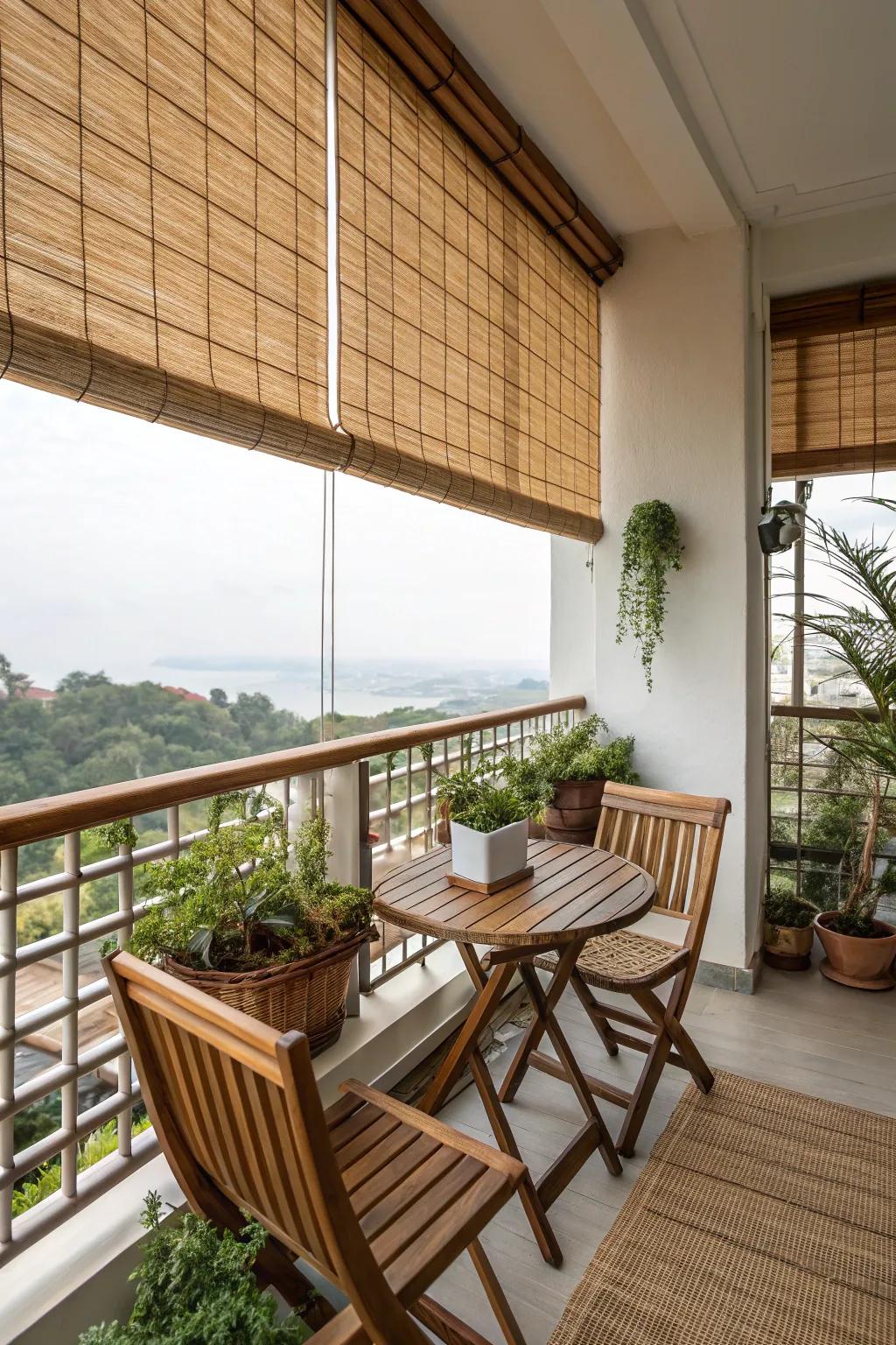 Reed blinds offer earthy style and sun defense.