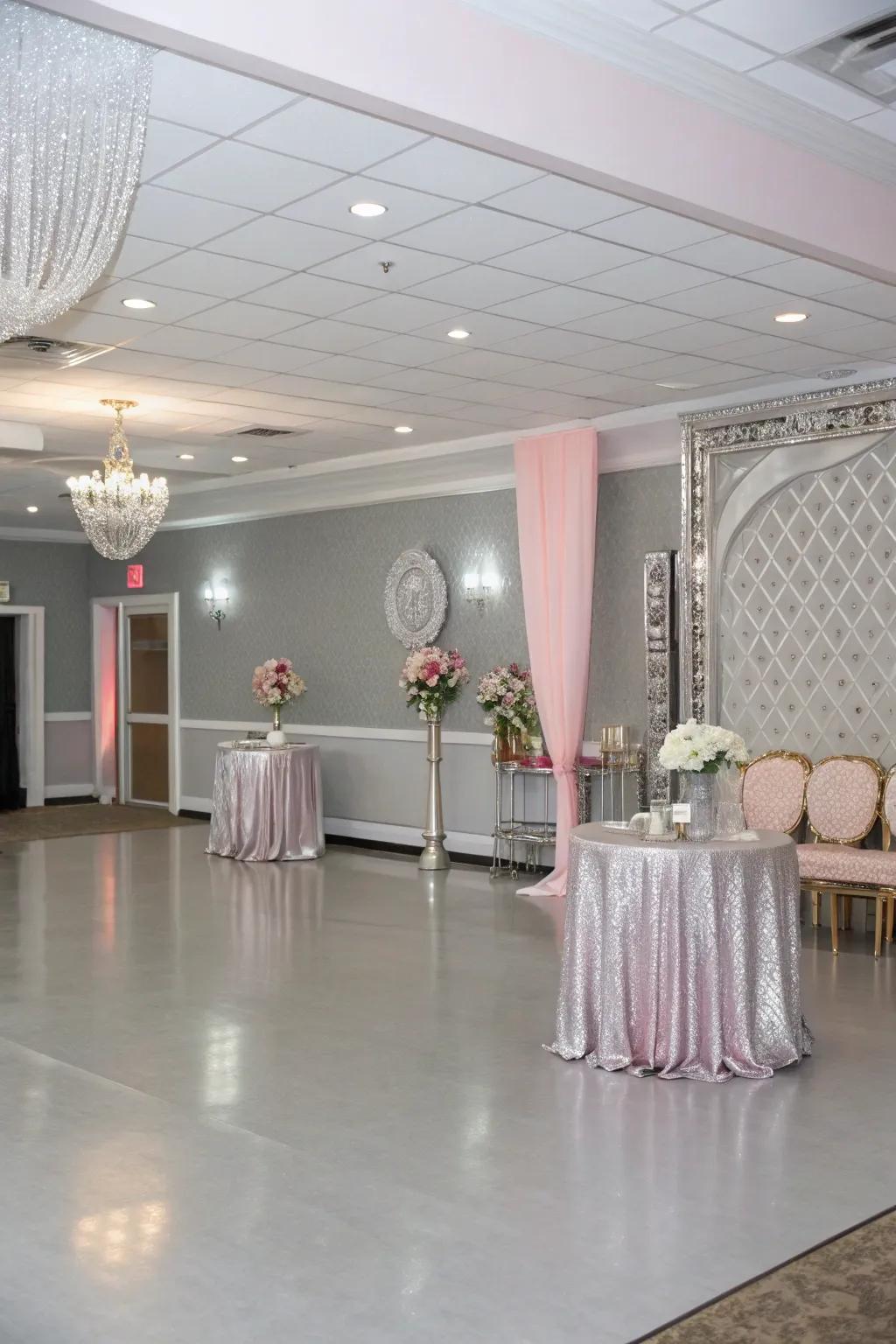 Achieve elegance with subtle and metallic colour themes.
