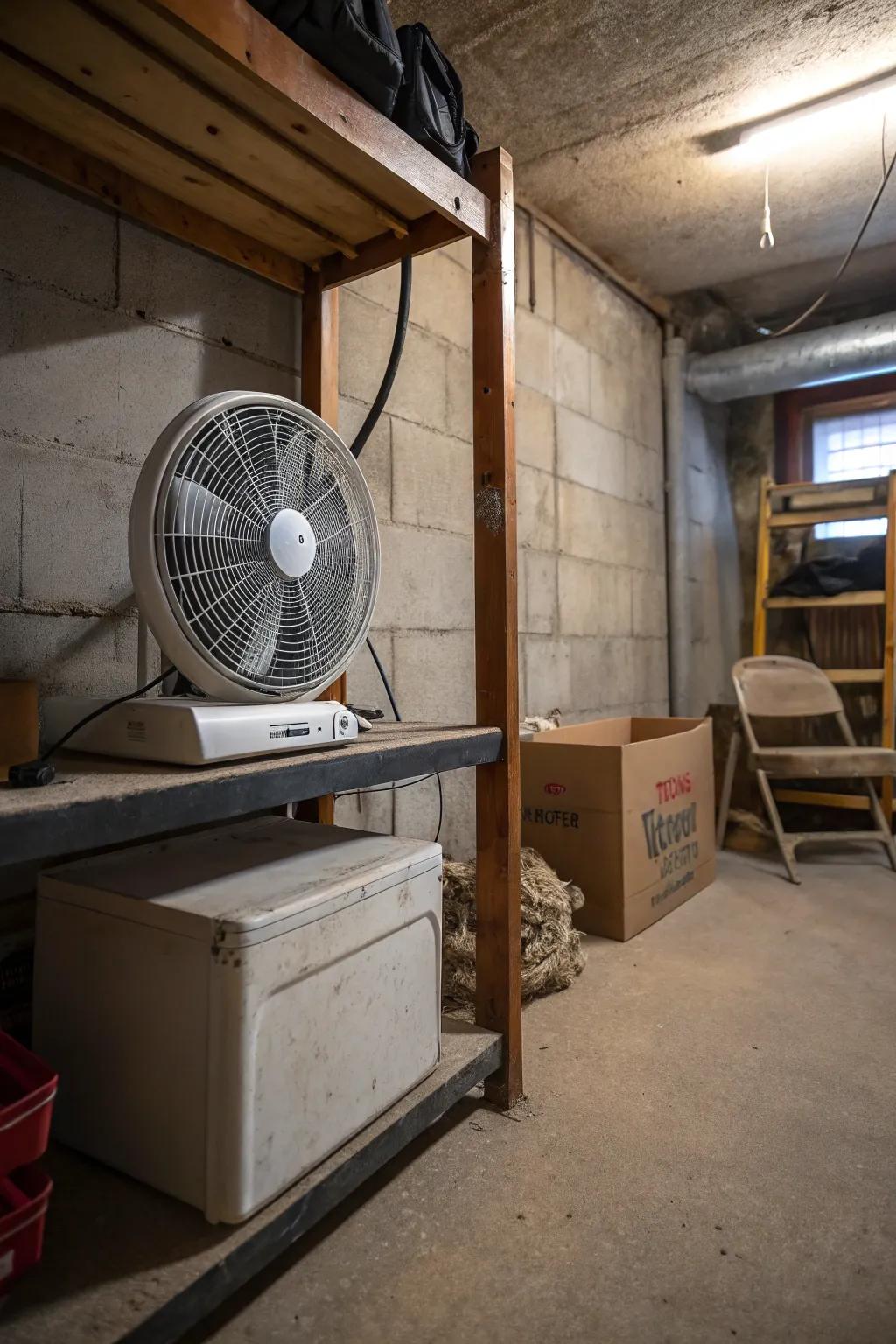 Flat fans are versatile for improving airflow in different parts of your basement.