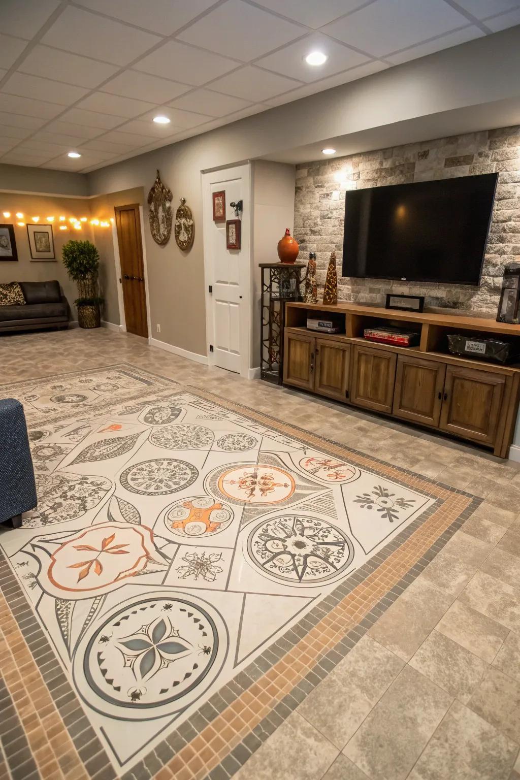 Vinyl sections permit creative grounding designs.