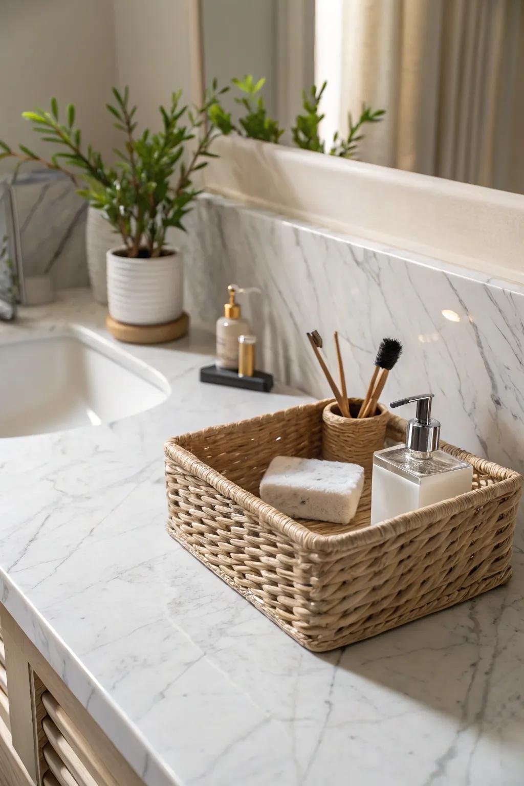 Textures that speak through interplay.