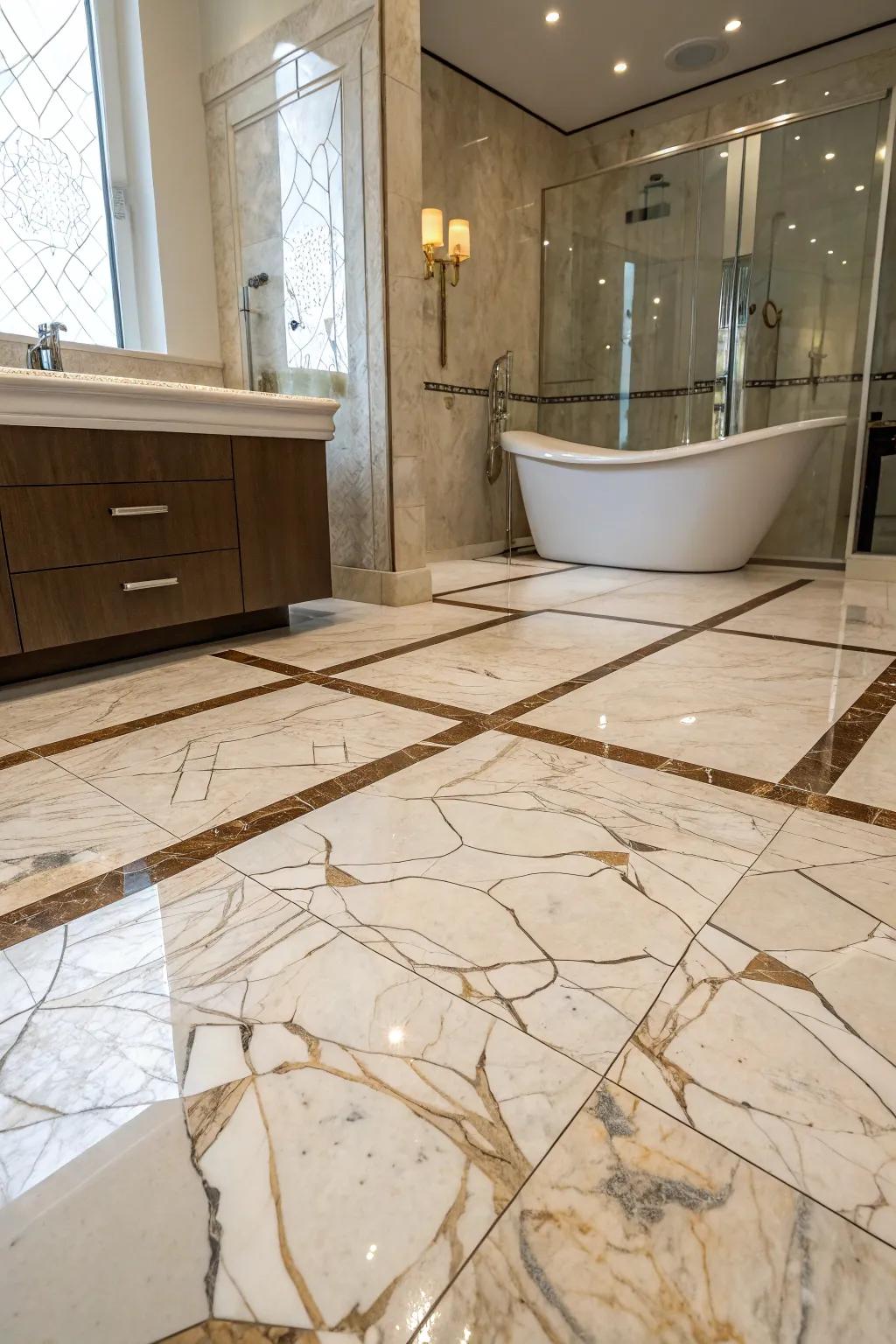Stone tiles exemplify classic luxury and style.