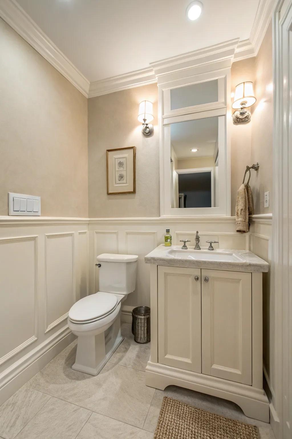 Understated molding for a pristine and restrained manifestation.