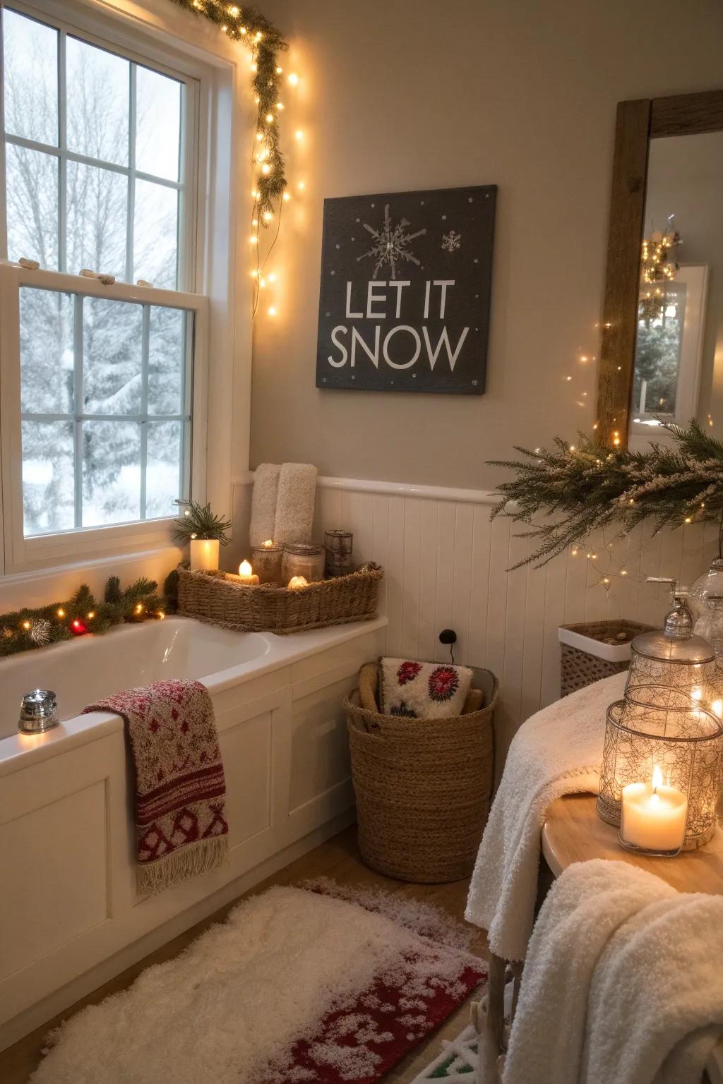 Celebrate the holidays through themed restroom markers.