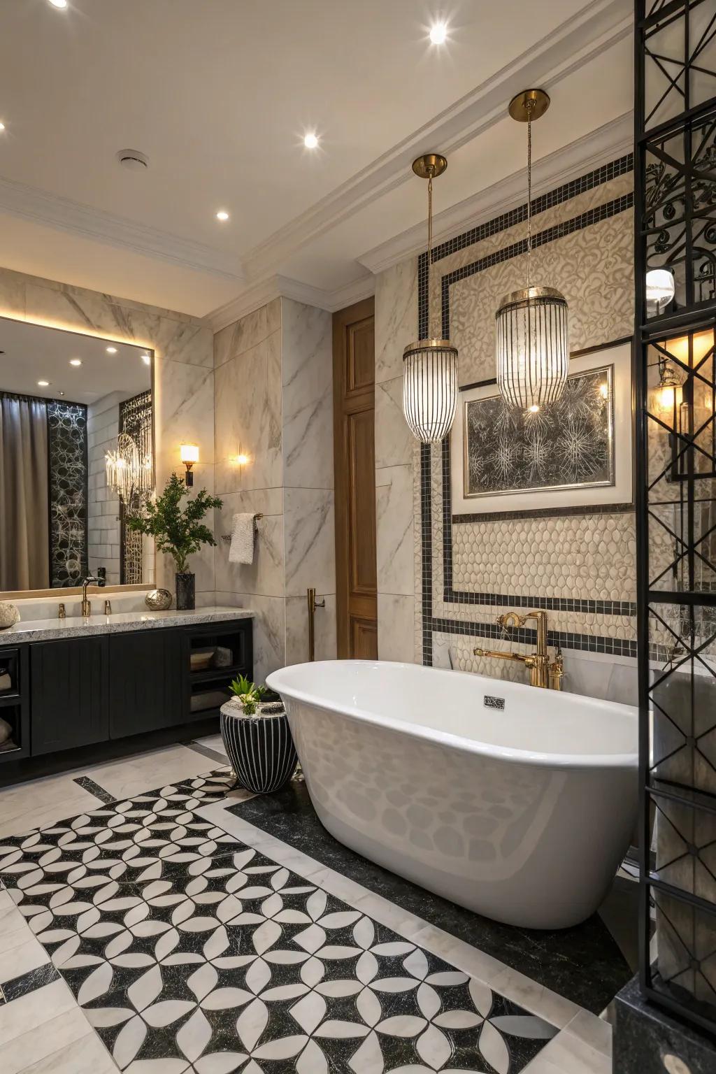 Bold sophistication shown through monochrome tiling