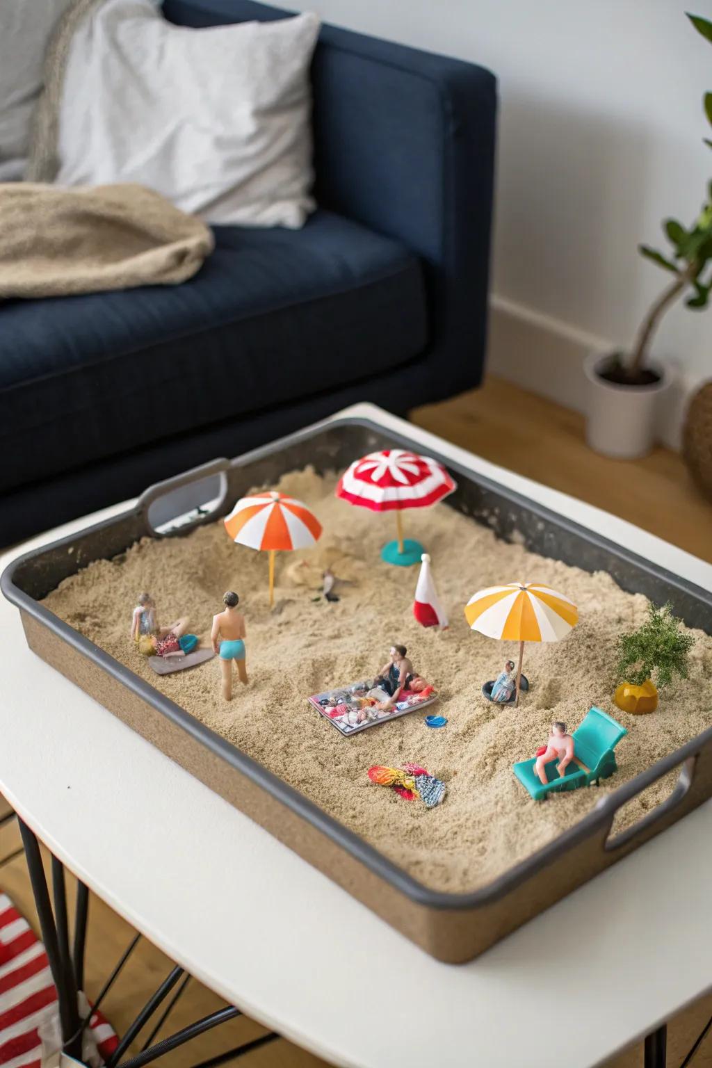 Introduce a playful coastal vibe to your table with a miniature panorama.