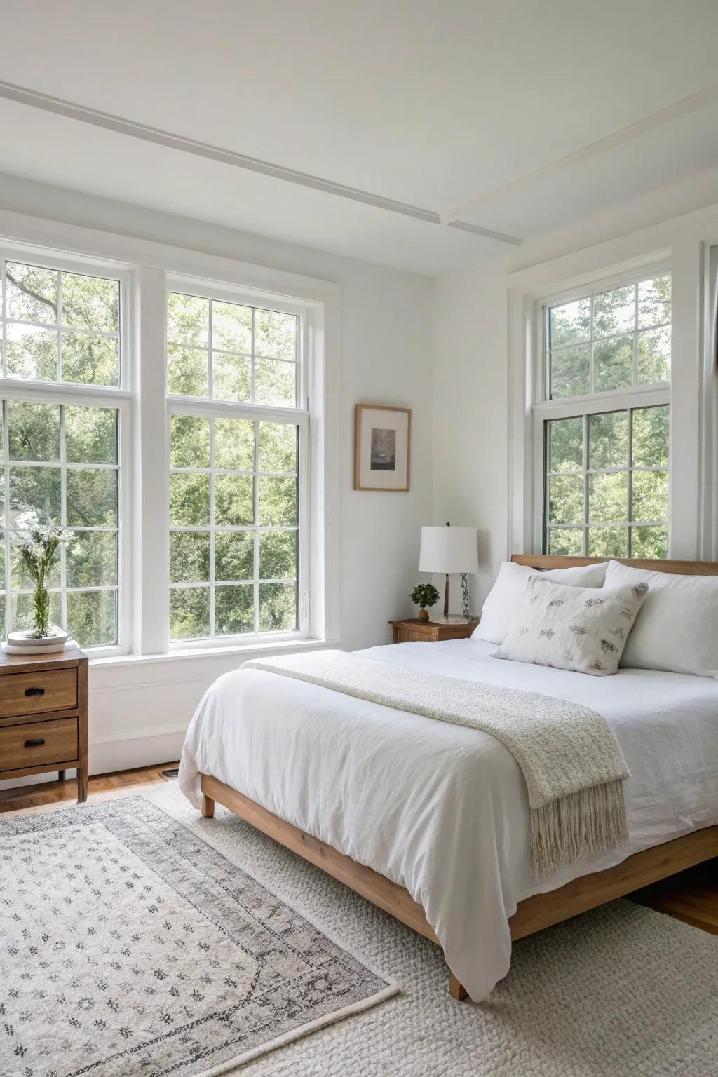 Welcome purity and openness through soft white hues.