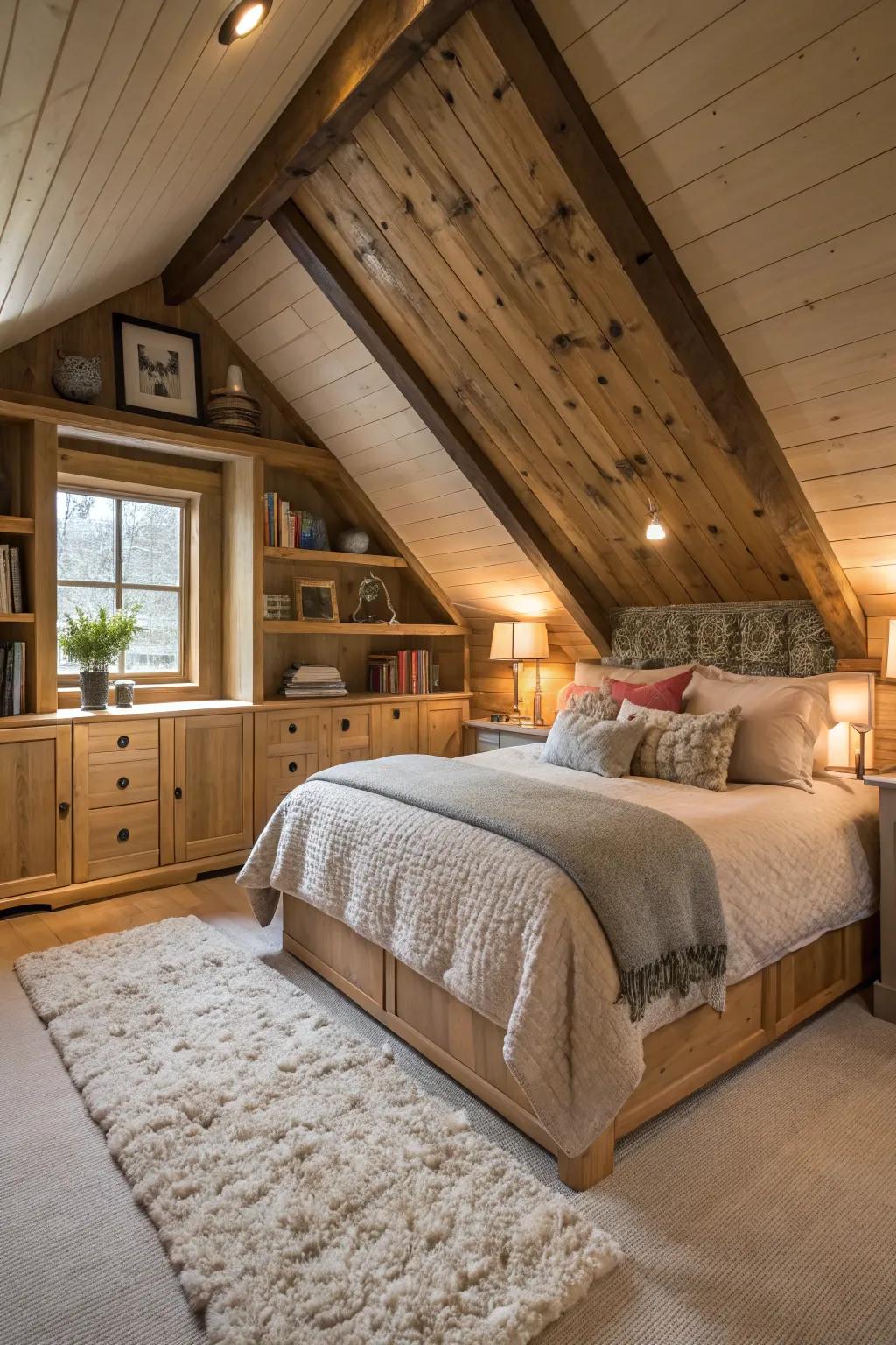 Transform loft areas into functional storage spaces through clever design.