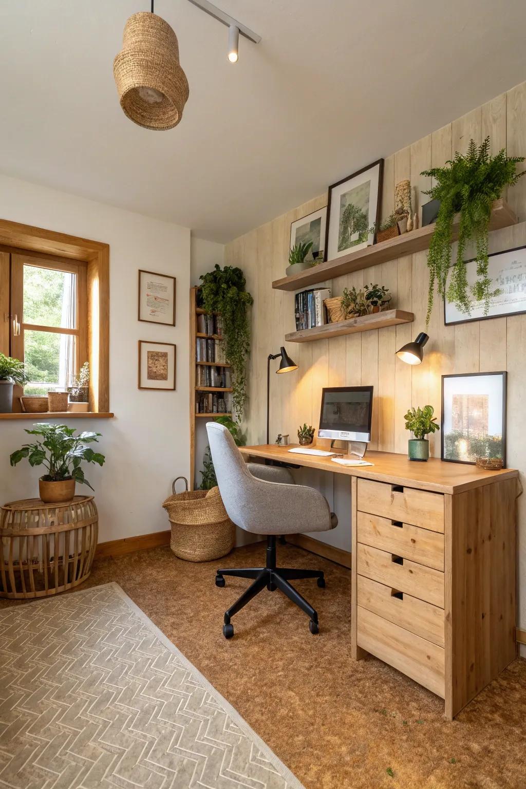 Cork flooring: a sustainable choice that feels naturally warm.