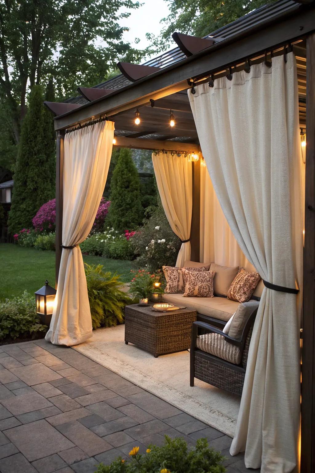 Thermal curtains help retain heat and add a touch of elegance.