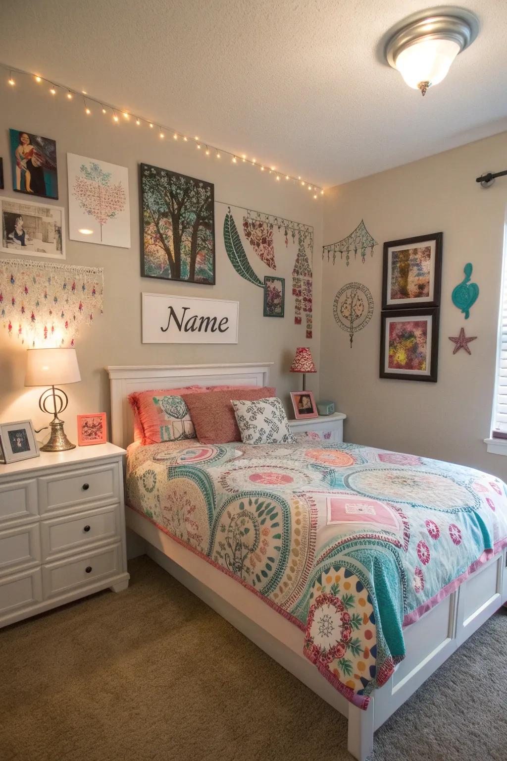 Decorations with a personal essence that portray her identity and flair.