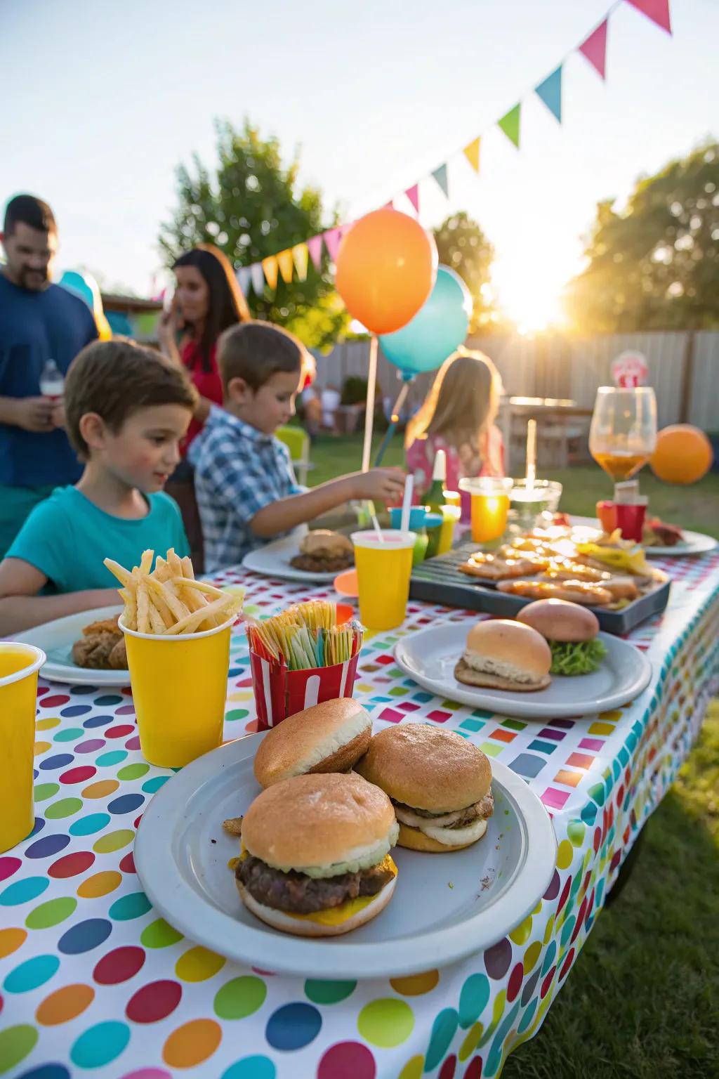 An outdoor area adds a casual and enjoyable atmosphere.