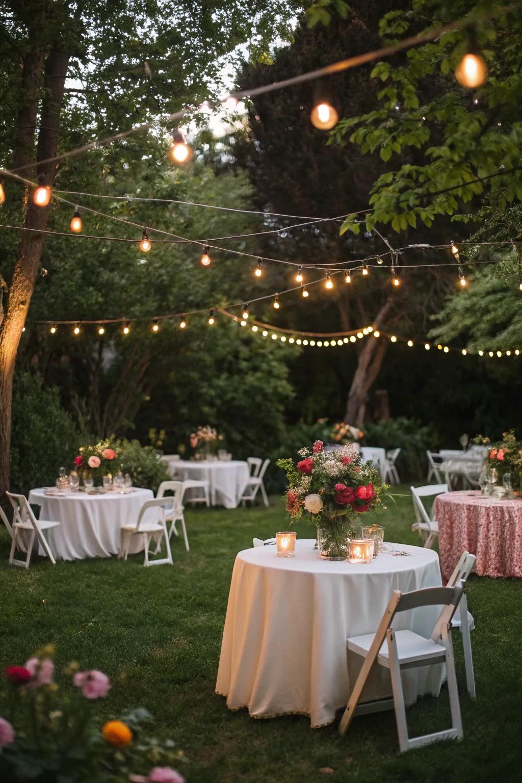 An outdoor celebration provides a peaceful and enchanting birthday celebration.