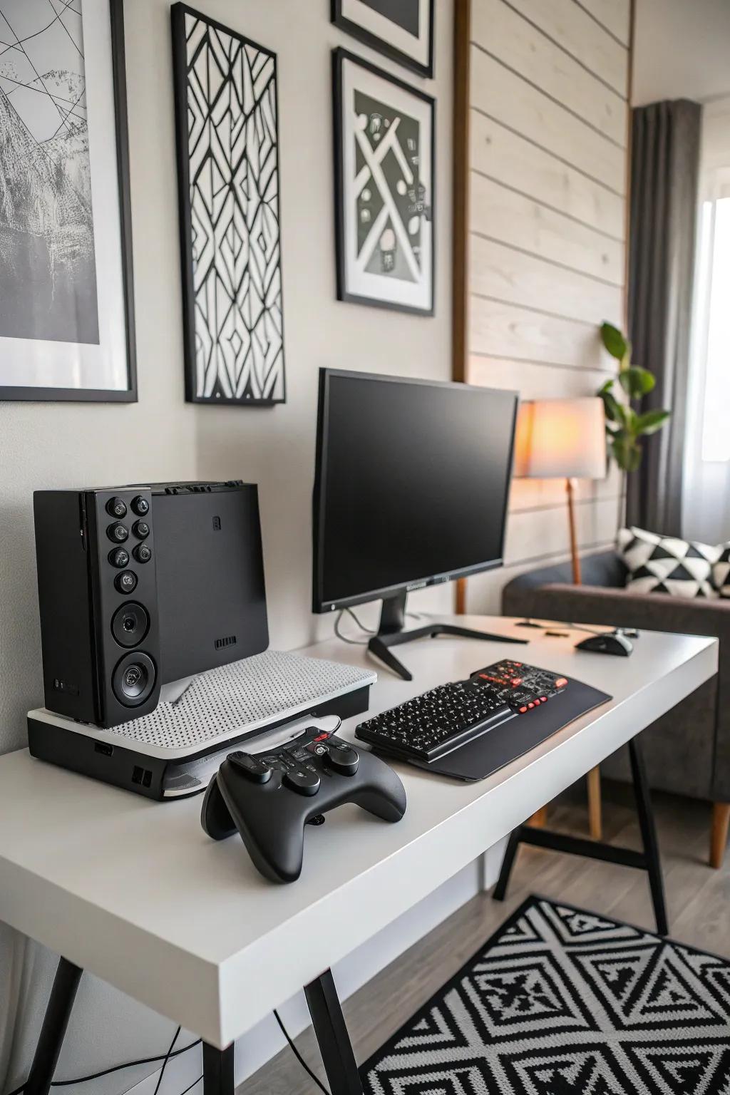 Wall art adds character to your gaming area.