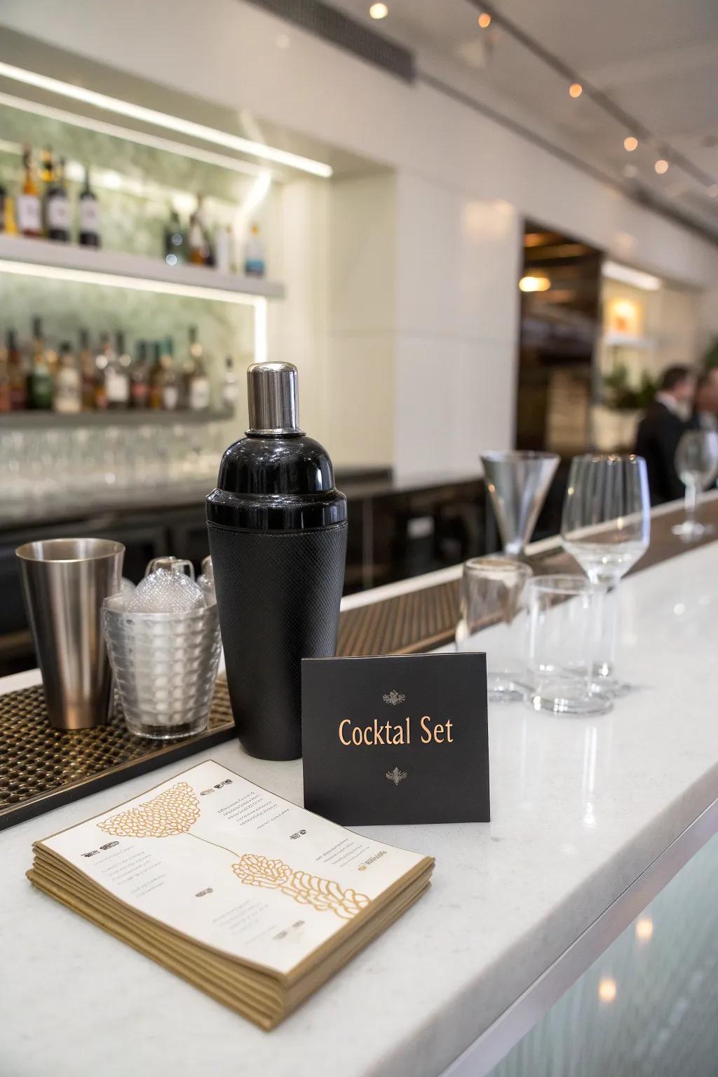 A chic cocktail set ready to enhance any gathering.