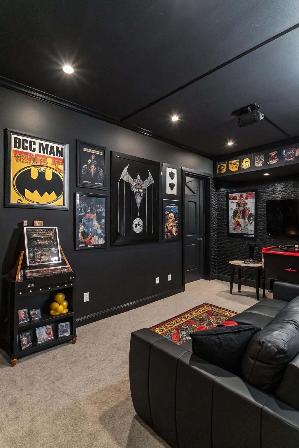 A themed game room adds a personal touch that reflects gaming interests.