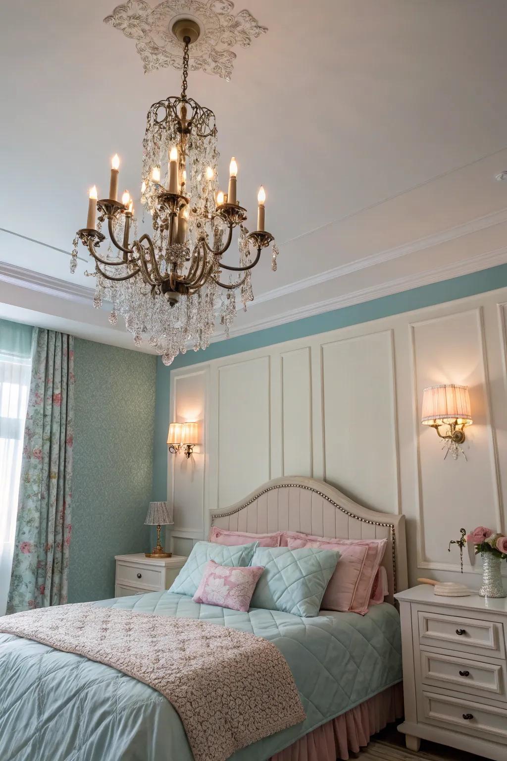 Chandeliers contribute an element of elegance and improve the room's atmosphere.