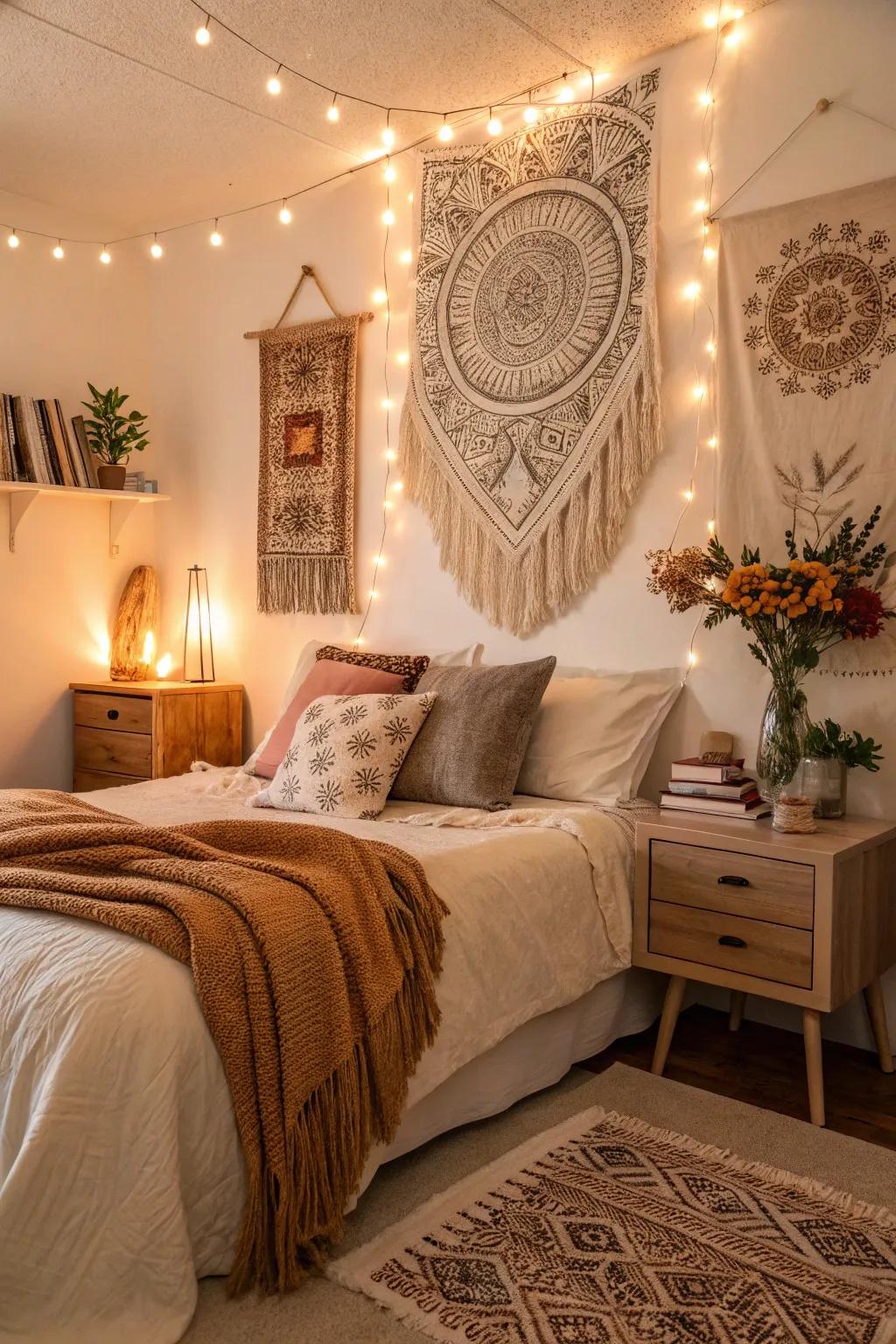 Soft lighting provides a warm, intimate glow to your bedroom.